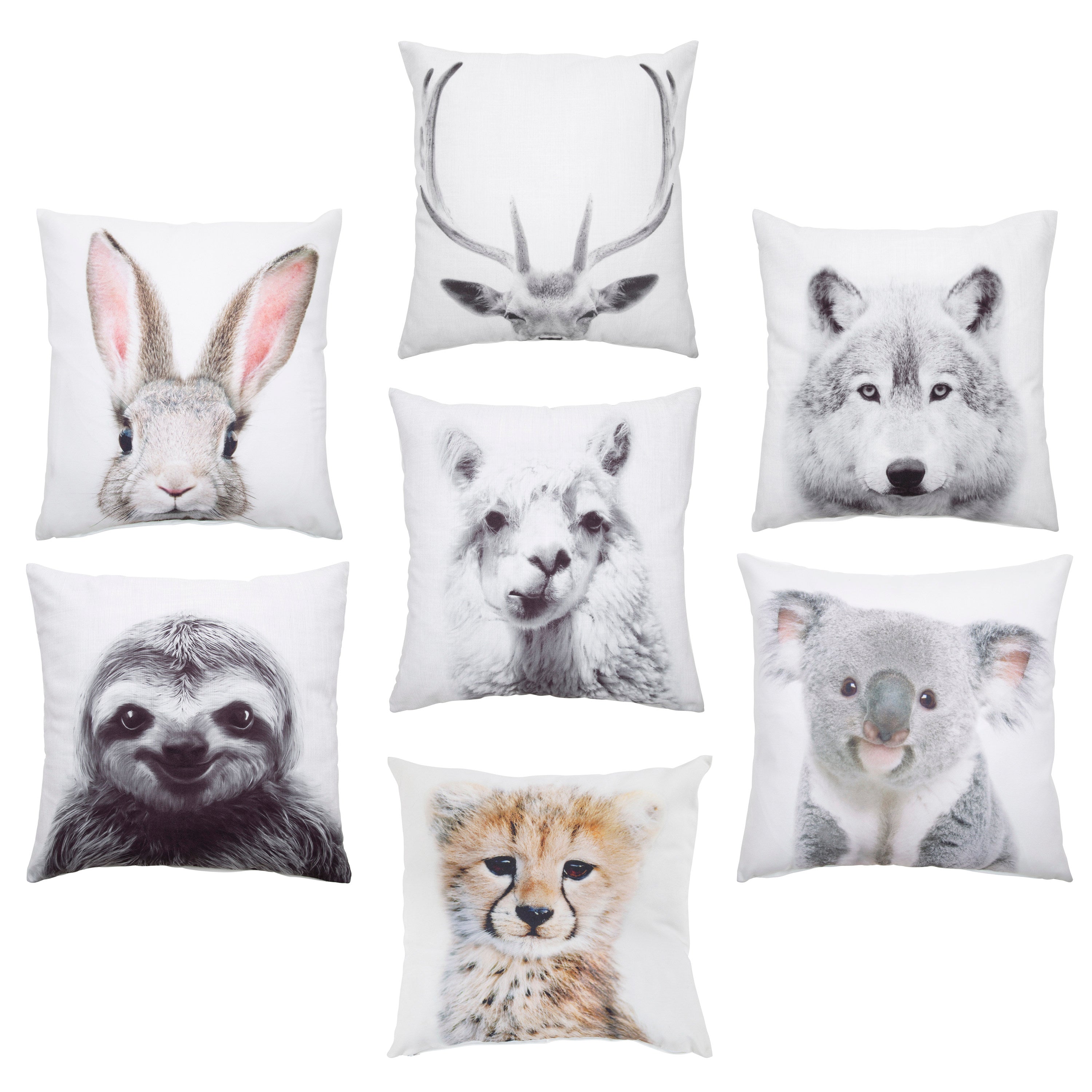 Como Alpaca Print Throw Pillow Cover