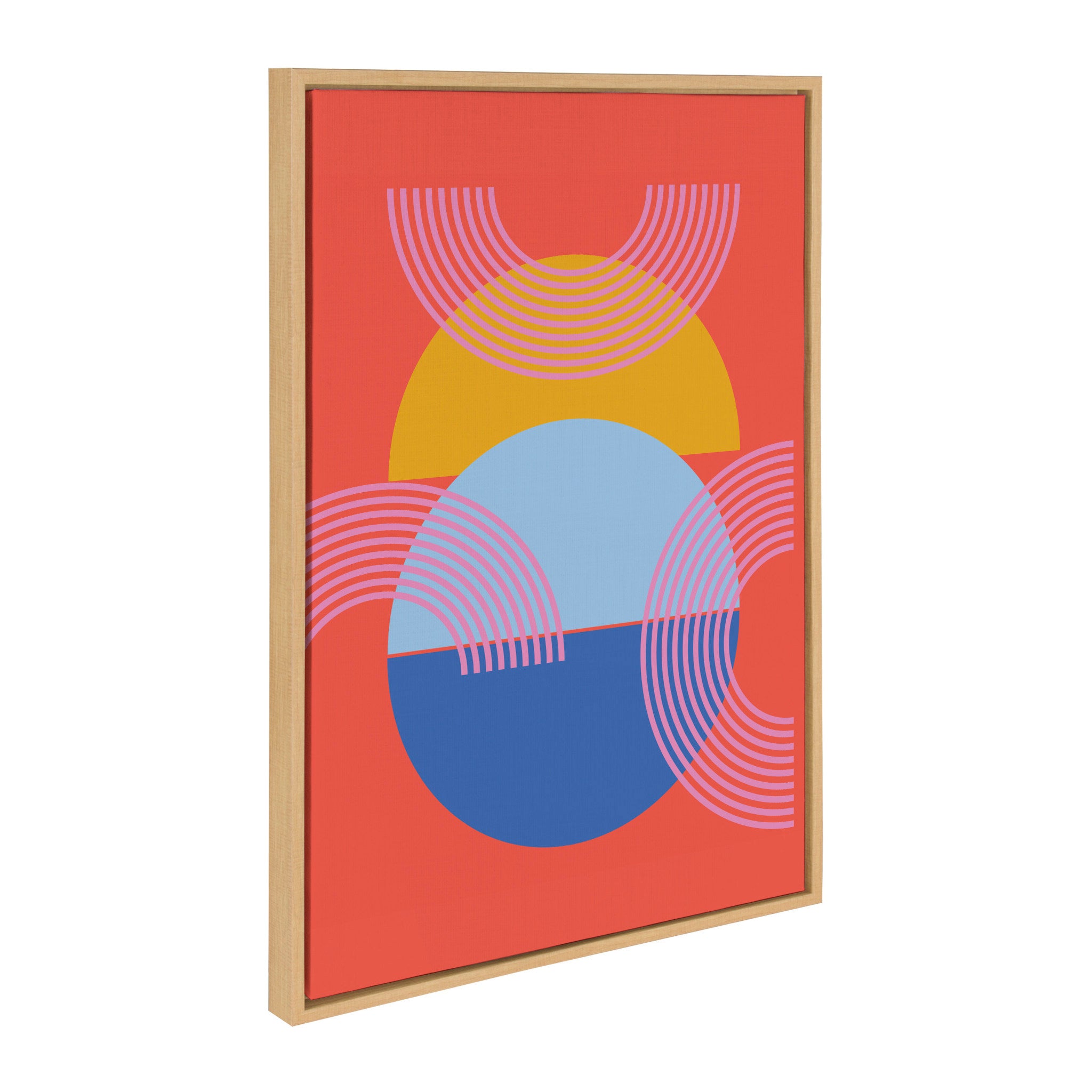 Sylvie Shapes and Arches in Red Framed Canvas by Apricot and Birch