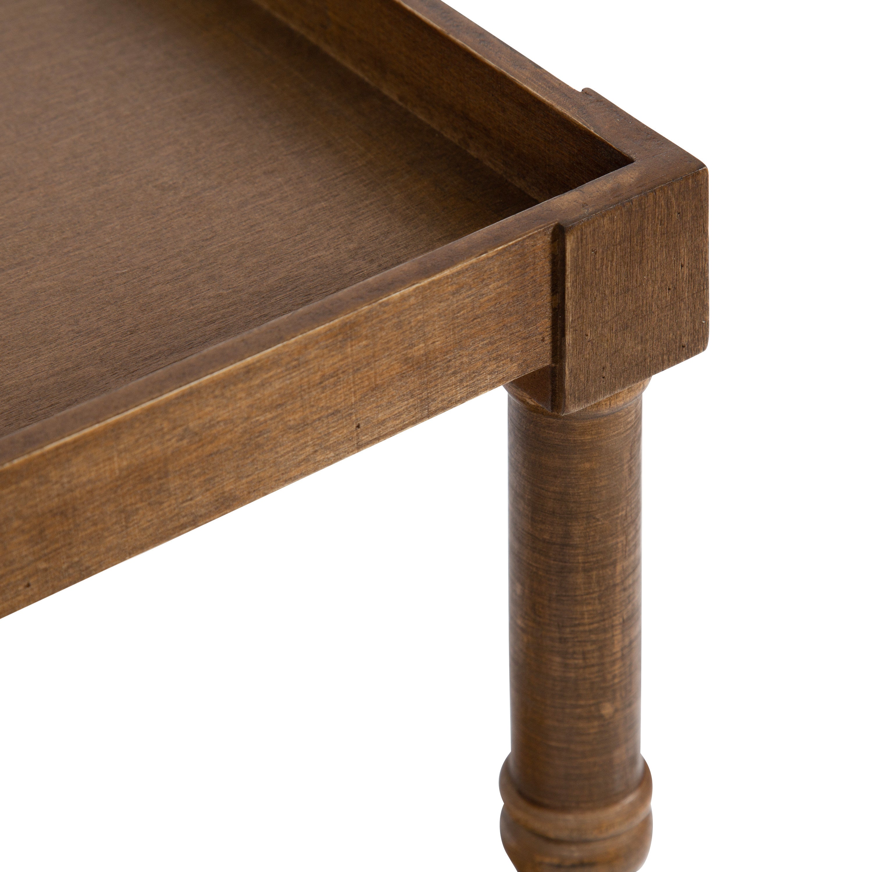 Bellport Wood Side Table with Shelf