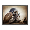 Sylvie Vintage Football Gear Framed Canvas by Shawn St. Peter