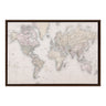 Sylvie Vintage World Map Framed Canvas by The Creative Bunch Studio