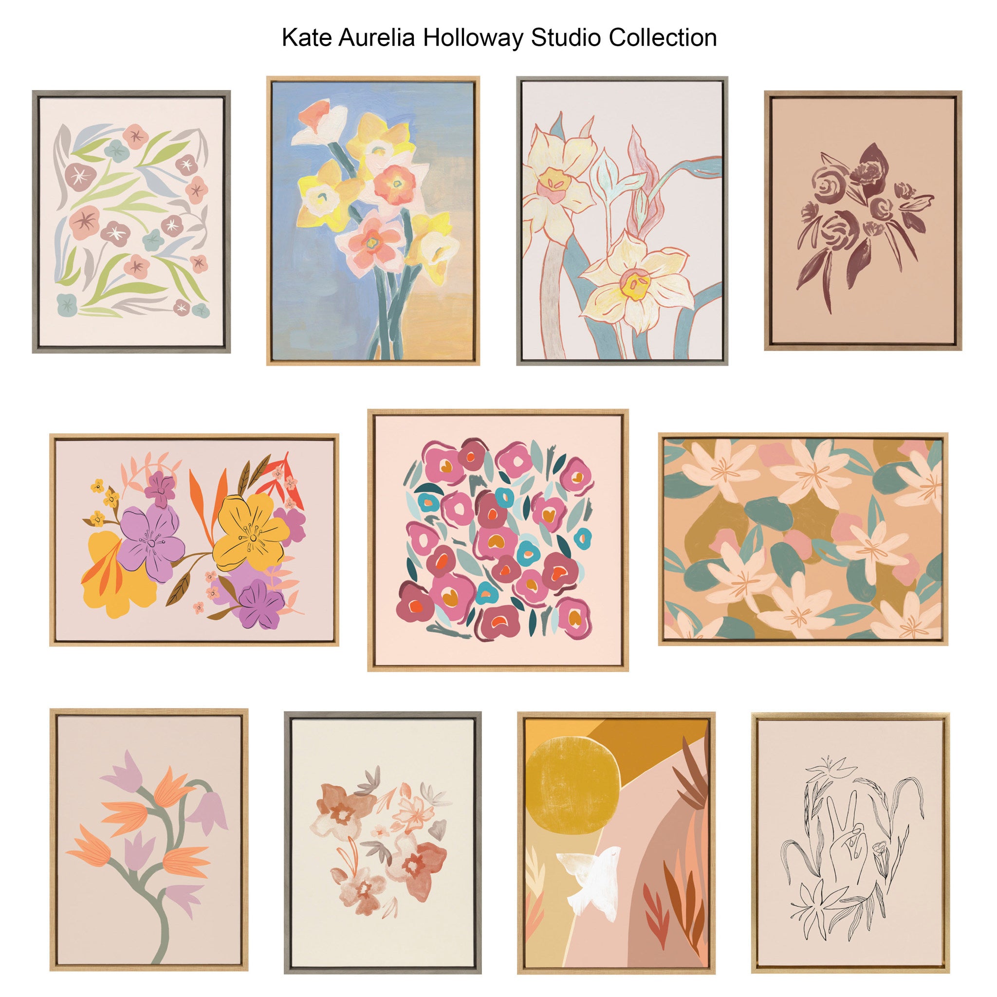 Sylvie Pine Ridge Daffodils Framed Canvas by Kate Aurelia Holloway