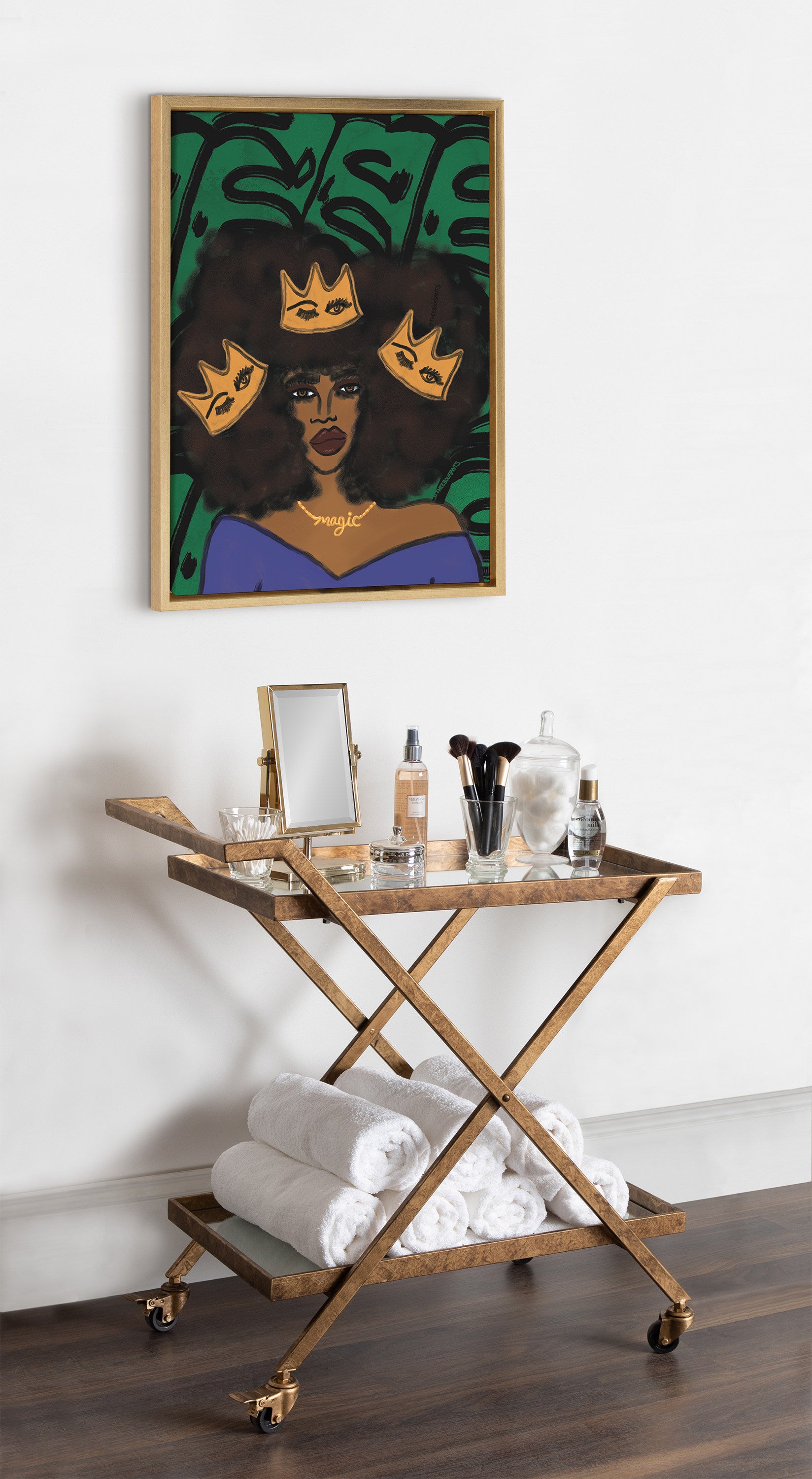 Sylvie Wear Your Crown Framed Canvas by Kendra Dandy of Bouffants and Broken Hearts