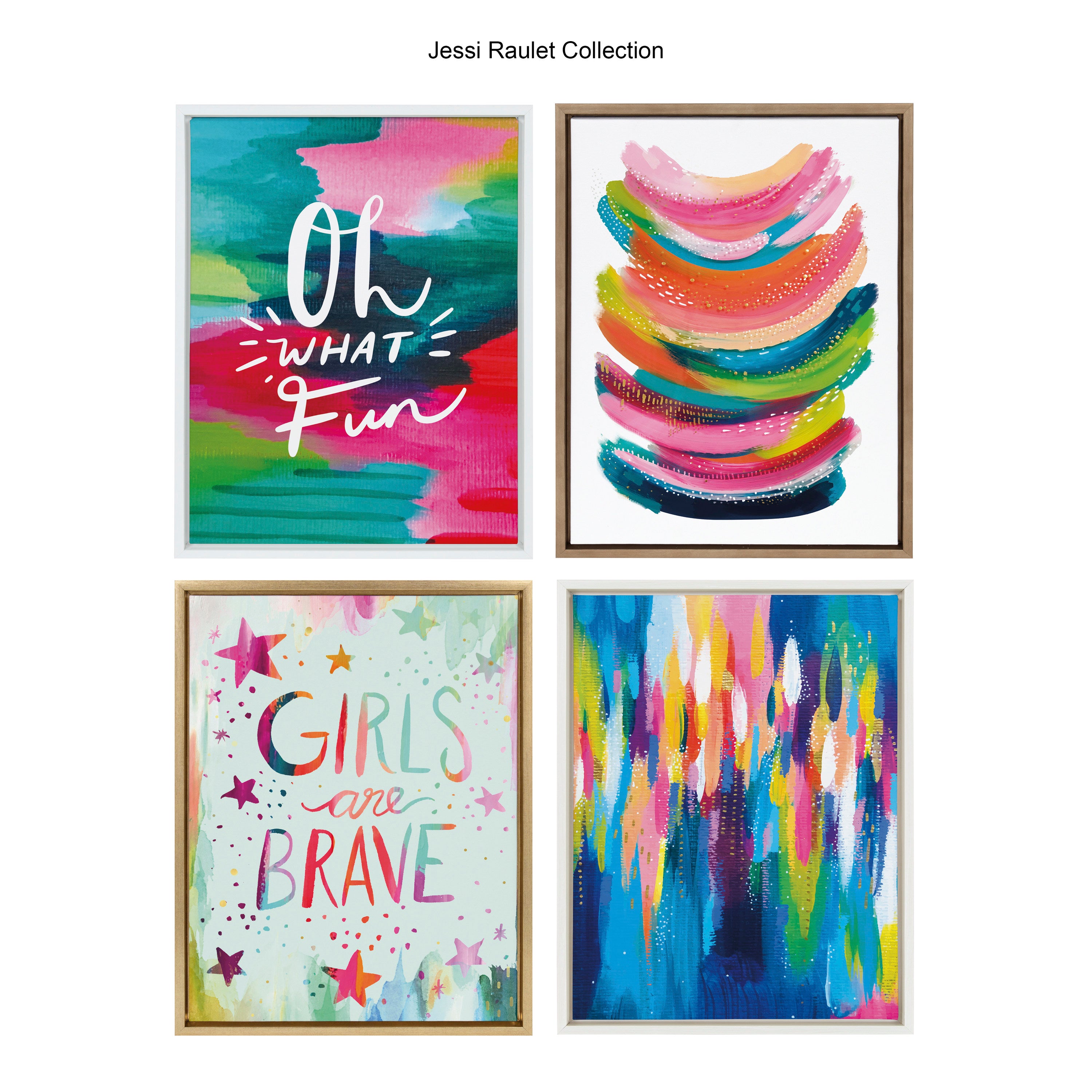 Sylvie Bright Abstract Framed Canvas by Jessi Raulet of Ettavee