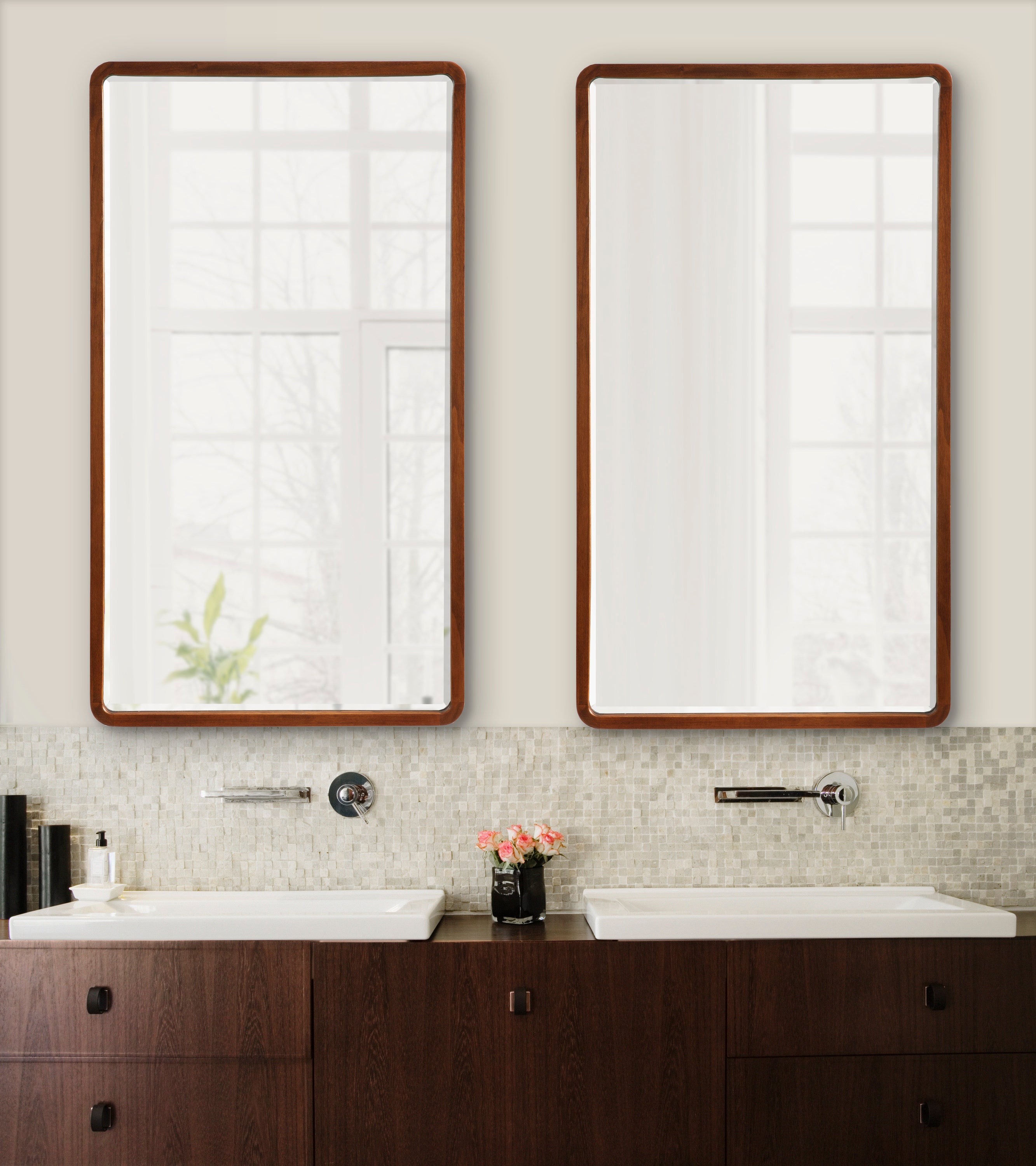 McLean Wood Radius Rectangle Wall Mirror