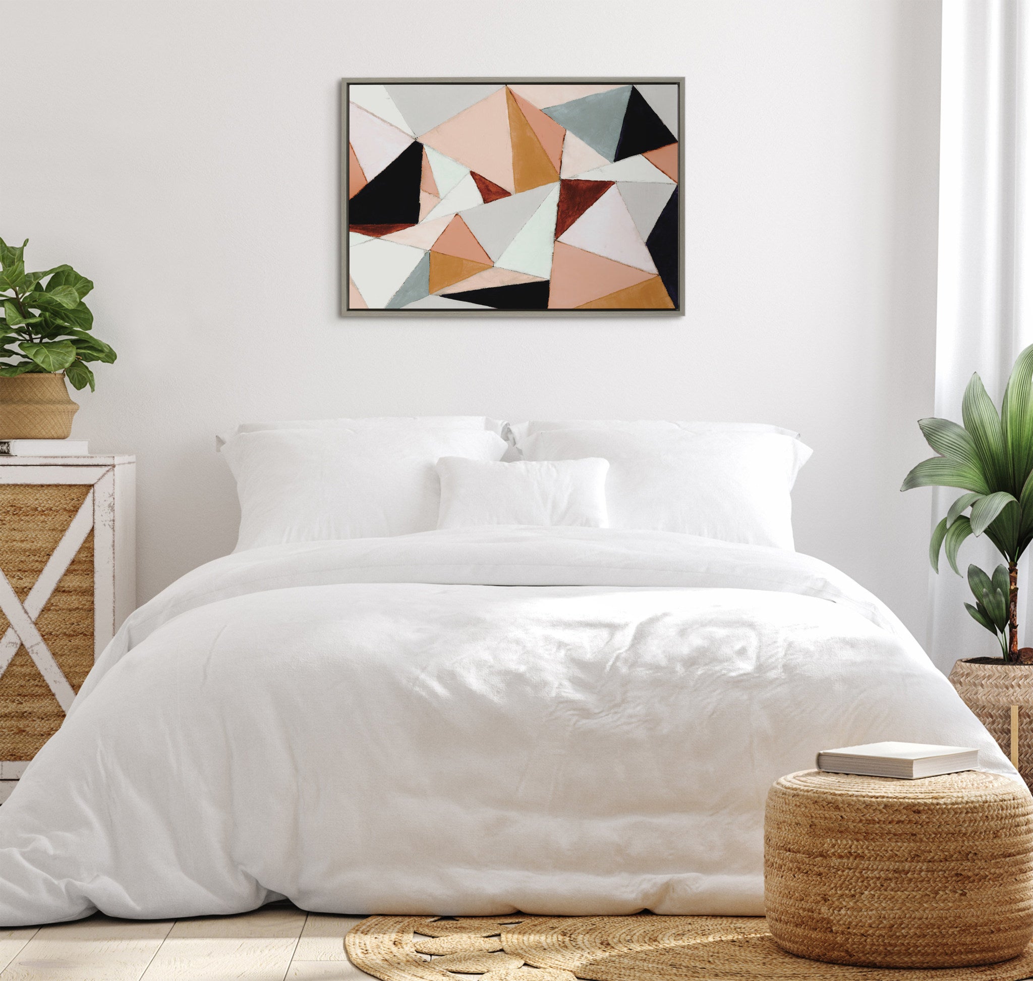 Sylvie Geo Abstract Framed Canvas by Amy Lighthall
