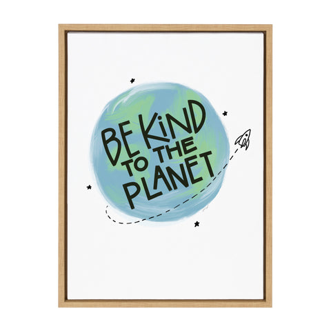 Sylvie Be Kind to the Planet Framed Canvas by Jenn Van Wyk of Jenn Pens it All
