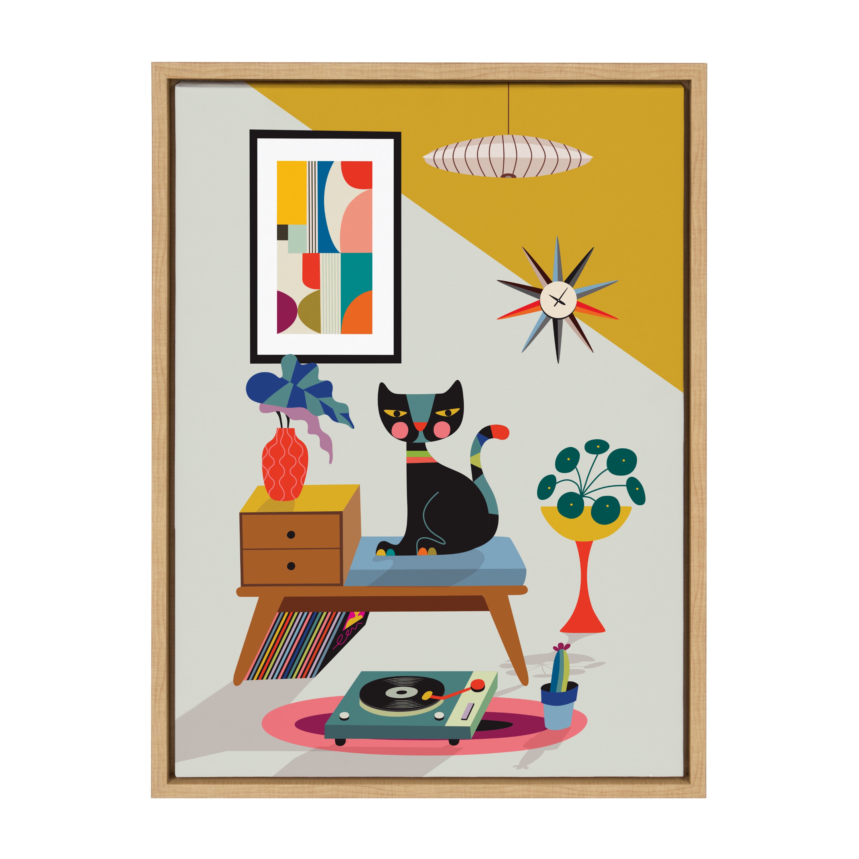 Sylvie Record Player Framed Canvas by Rachel Lee of My Dream Wall