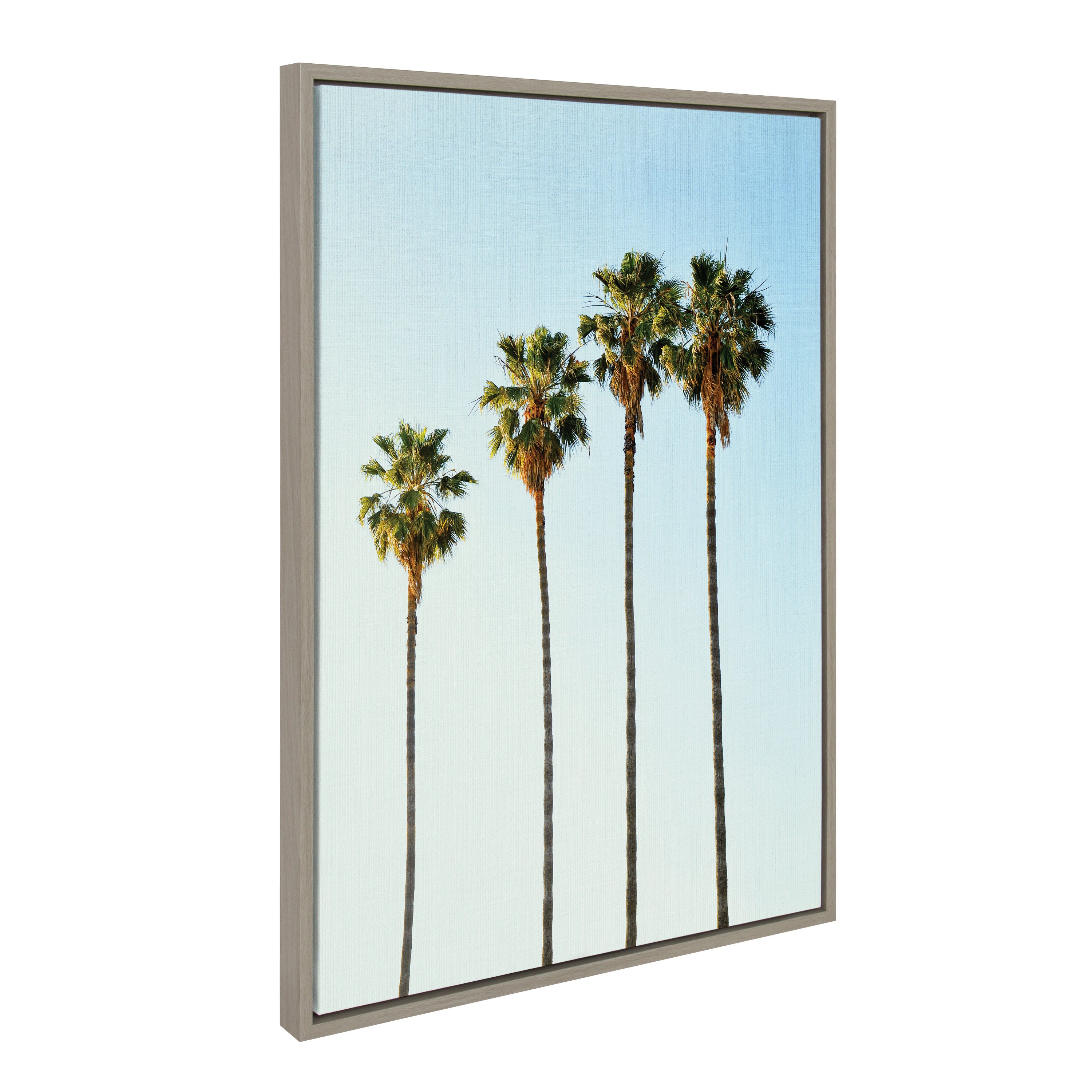 Sylvie Four Palm Trees Framed Canvas by Simon Te