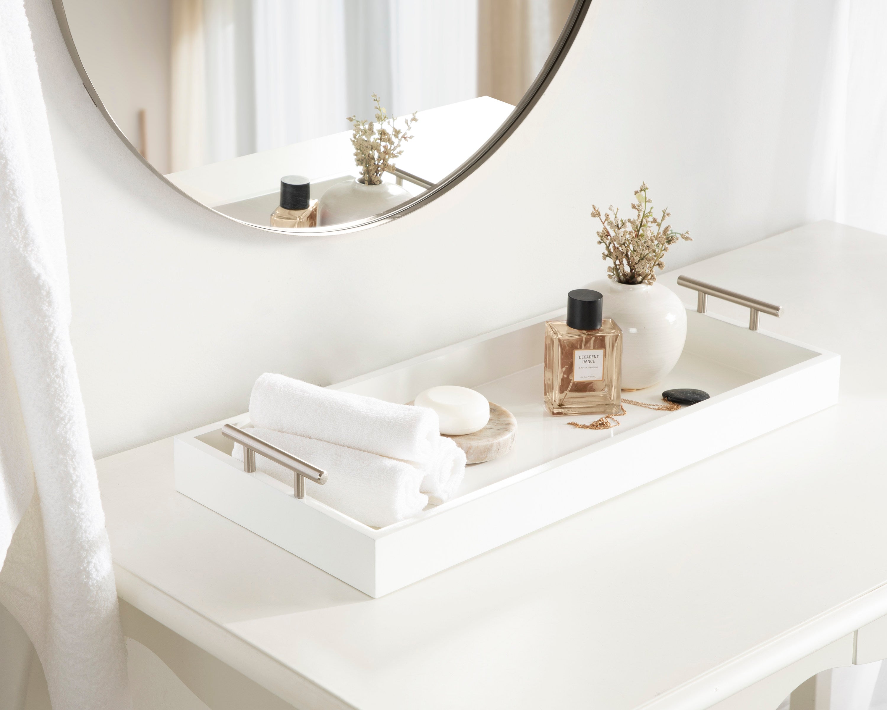 White Lacquered Vanity Tray