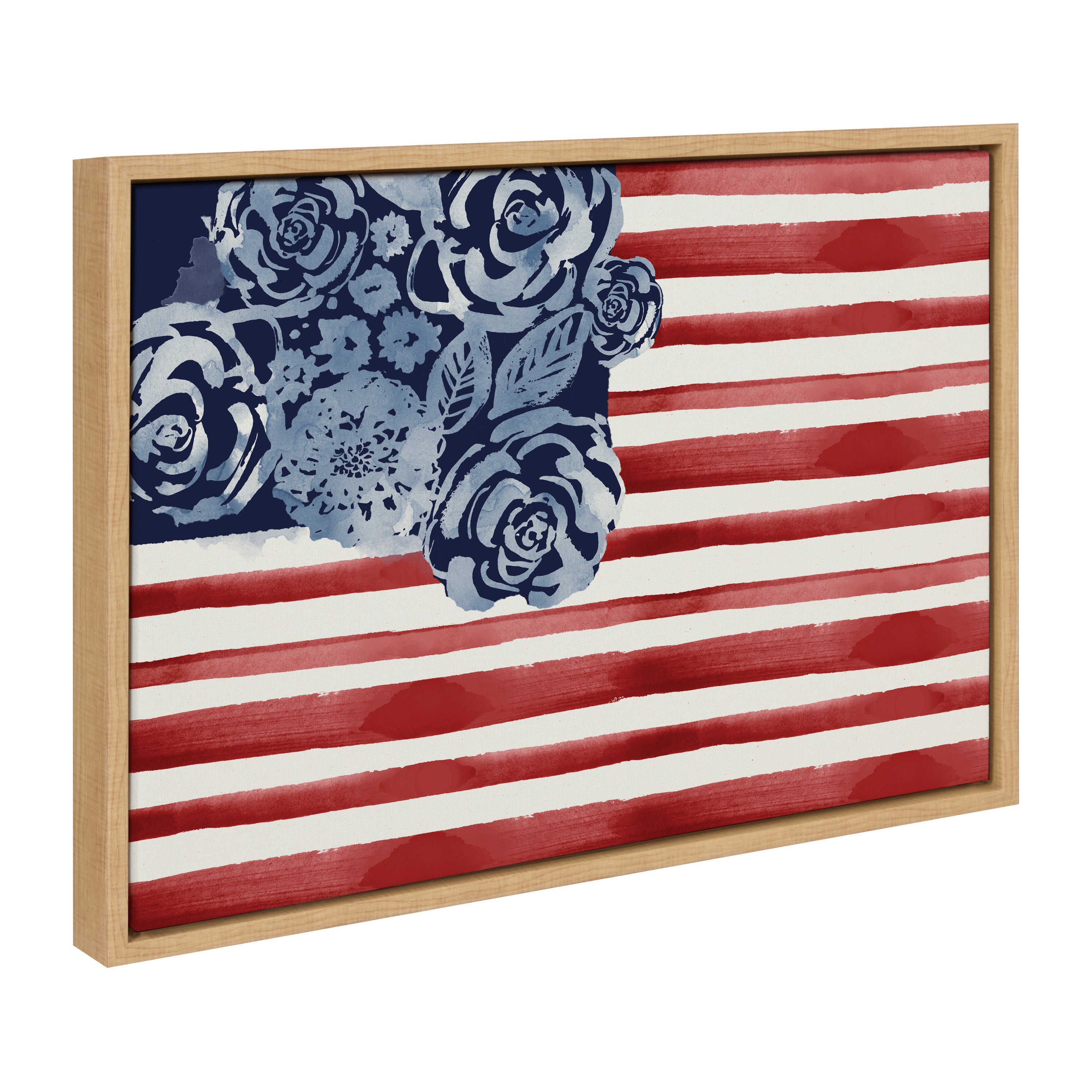 Sylvie Floral Flag Framed Canvas by Sara Berrenson