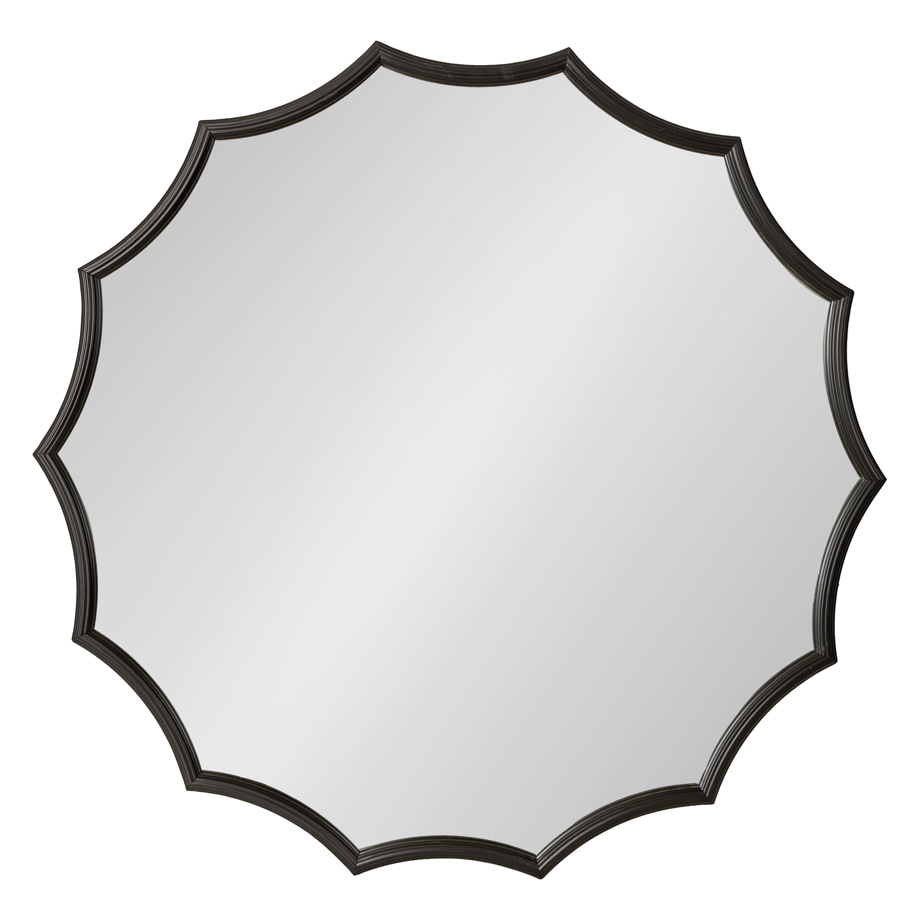 Lalina Scalloped Round Framed Accent Mirror