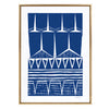 Sylvie Modern Tribal Block Print Indigo Framed Canvas by Statement Goods