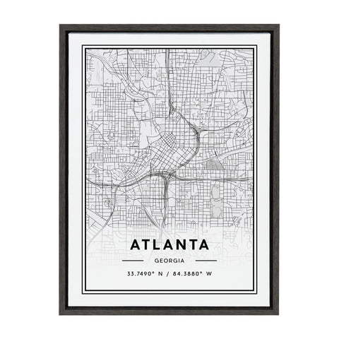 Sylvie Atlanta Modern Map Framed Canvas by Jake Goossen