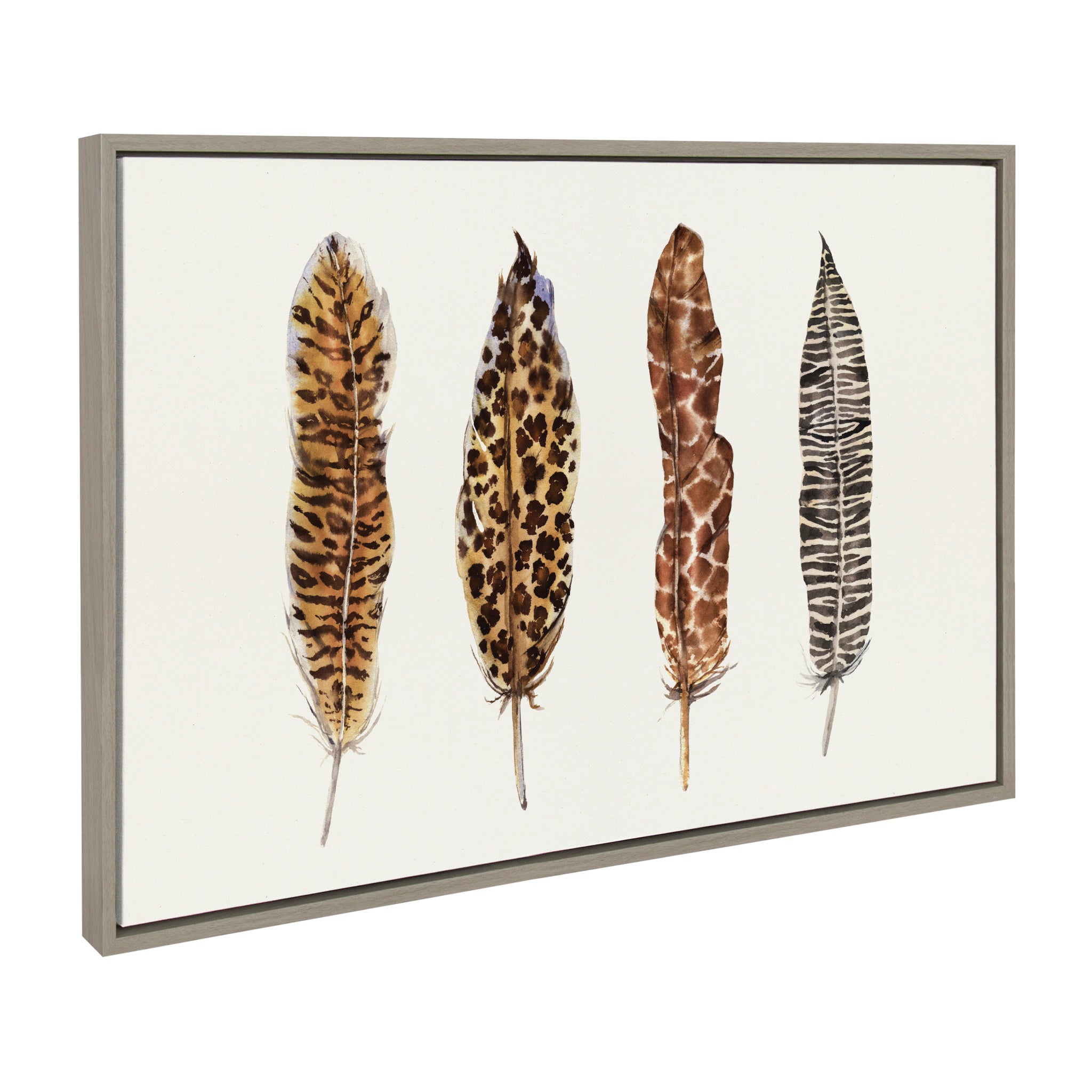 Sylvie African Feathers Framed Canvas by Maja Mitrovic of Makes My Day Happy