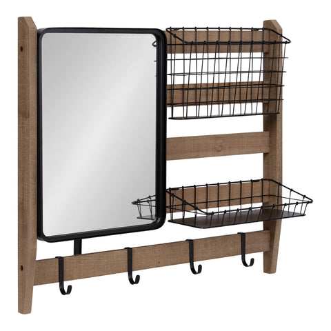 Tanner Wall Organizer with Mirror and Hooks