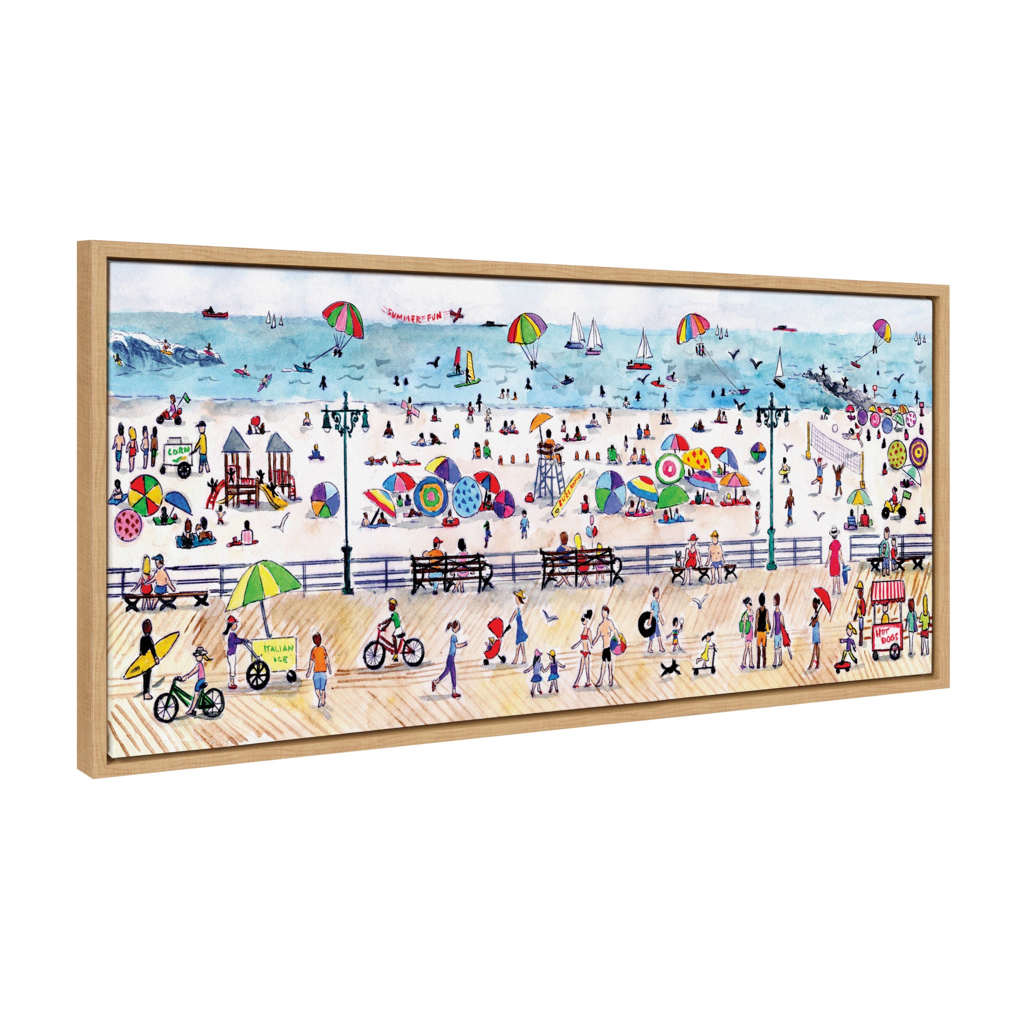 Sylvie Beach Framed Canvas by Michael Storrings