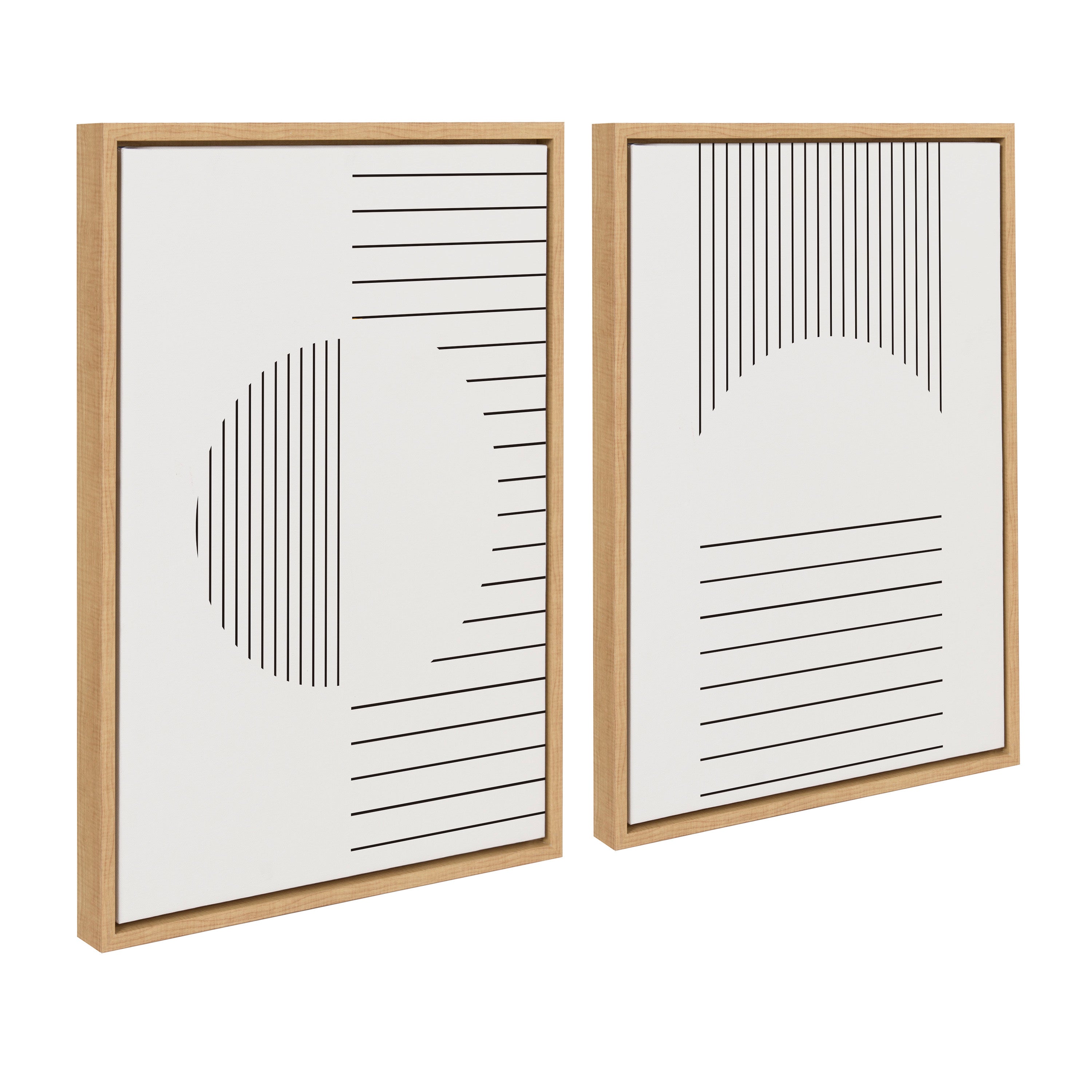 Sylvie Modern Statement Stripes 1 and 2 Framed Canvas by The Creative Bunch Studio