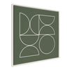 Sylvie Bold Vintage Geometric Line Art Olive Green Framed Canvas by The Creative Bunch Studio