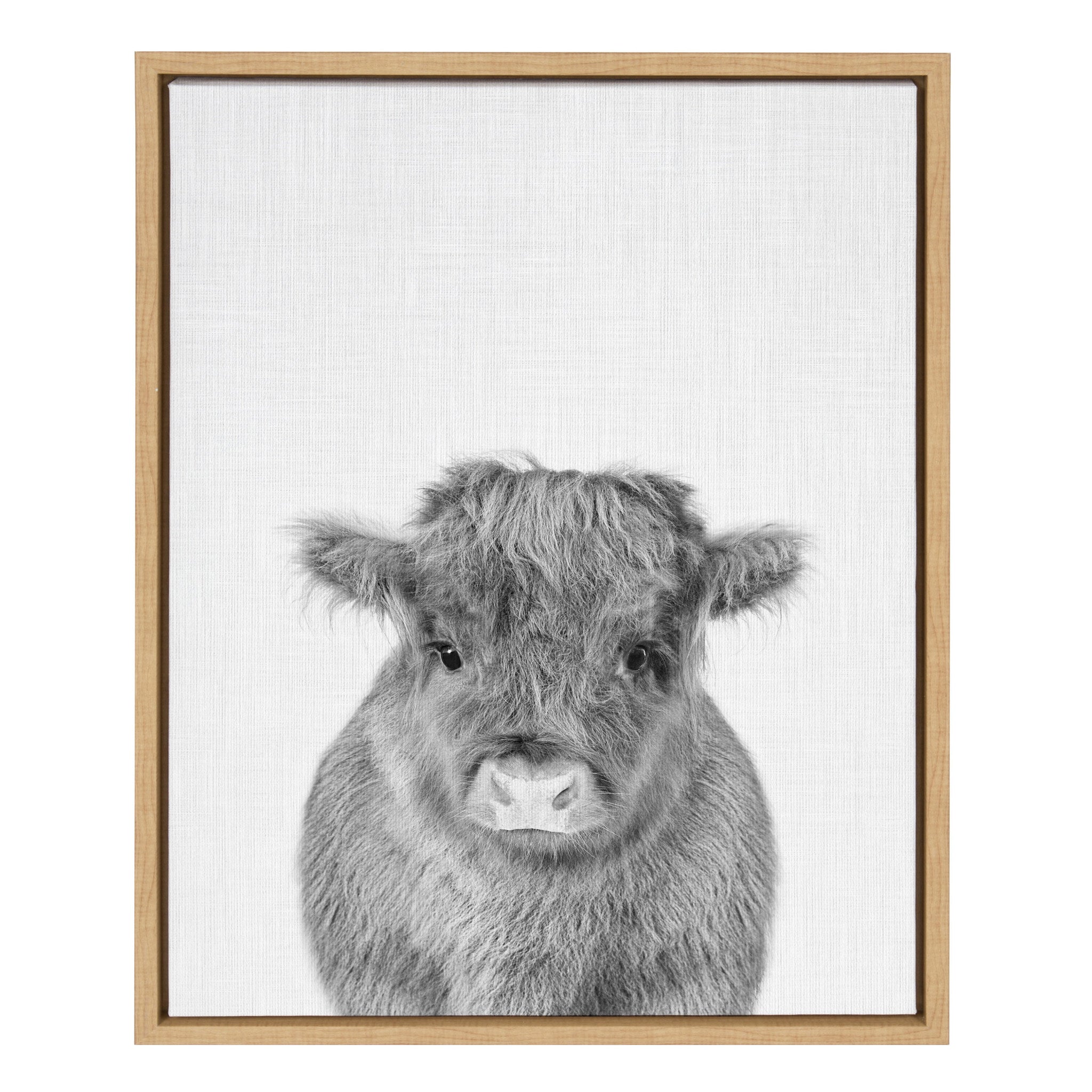 Sylvie Baby Cow Framed Canvas by Simon Te Tai