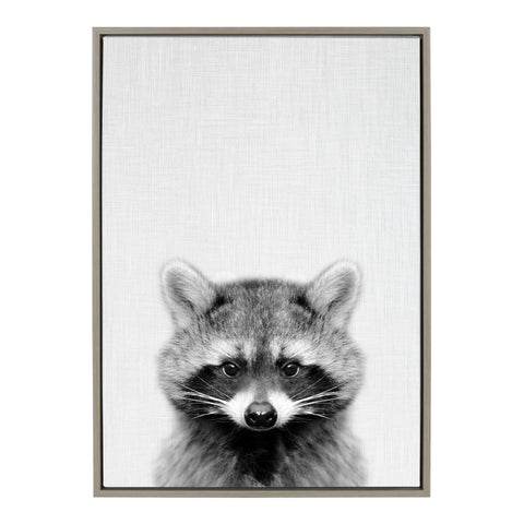 Sylvie Raccoon Framed Canvas by Simon Te Tai