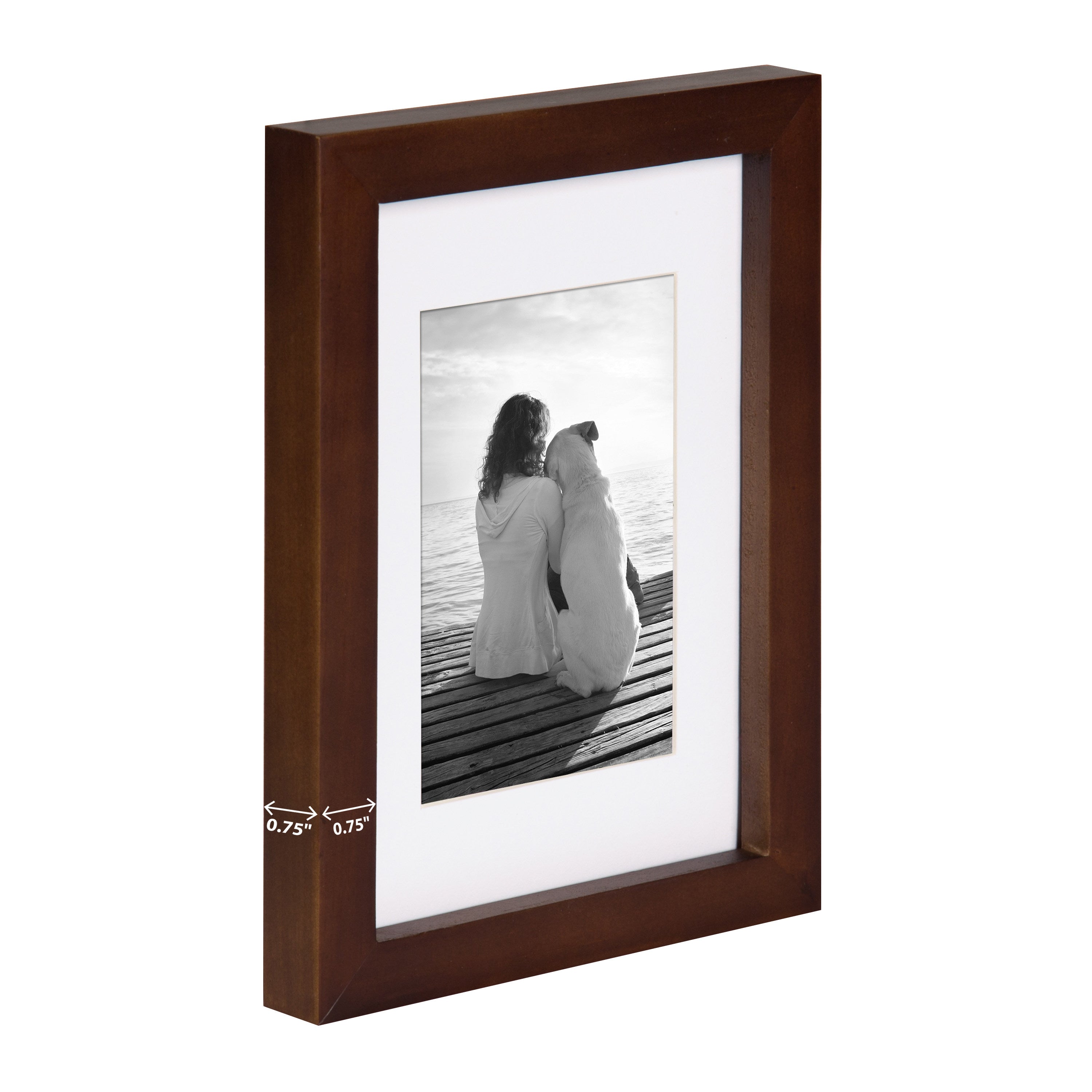 Gallery 5x7 matted to 3.5x5 Wood Picture Frame, Set of 4