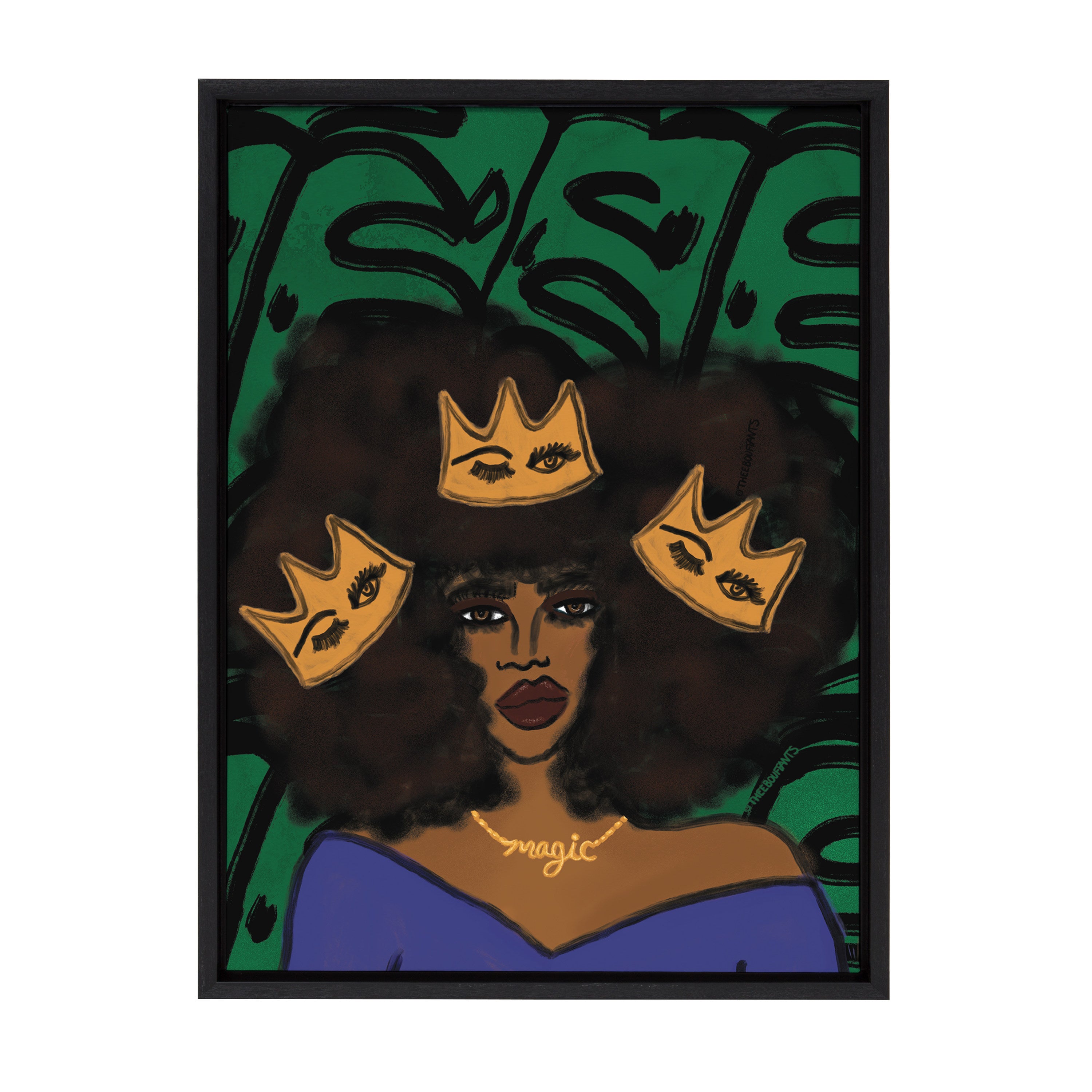 Sylvie Wear Your Crown Framed Canvas by Kendra Dandy of Bouffants and Broken Hearts