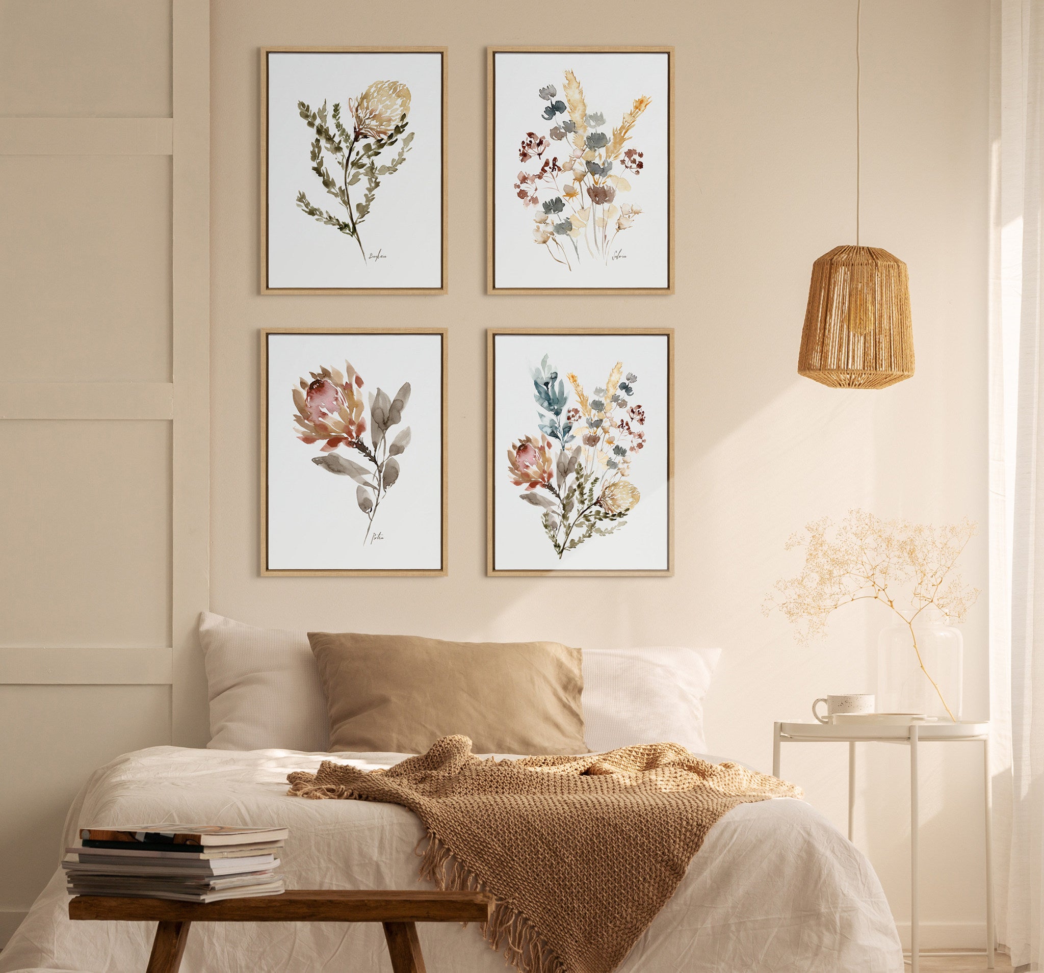 Sylvie Wild King Protea Framed Canvas by Sara Berrenson
