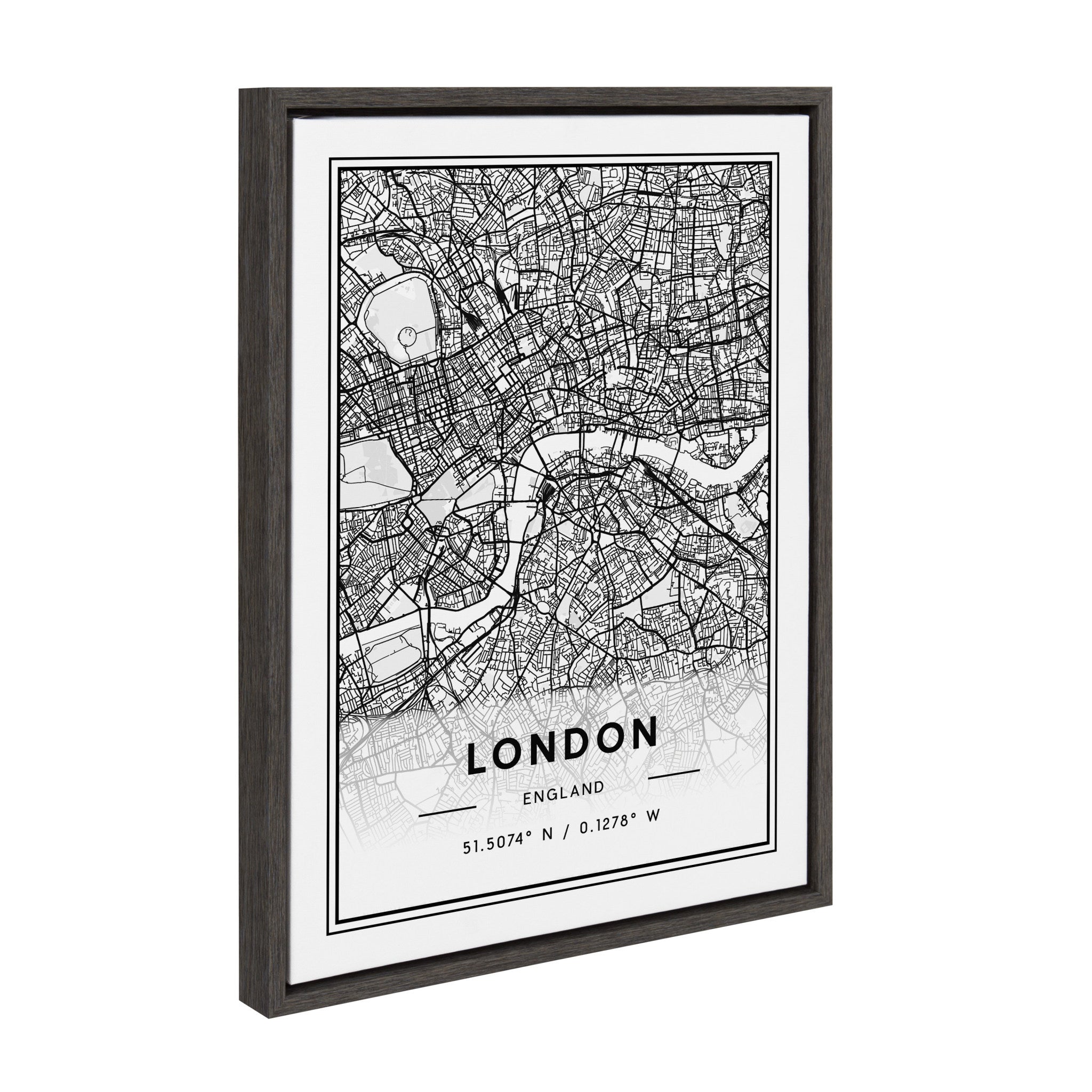Sylvie London Modern Map Framed Canvas by Jake Goossen