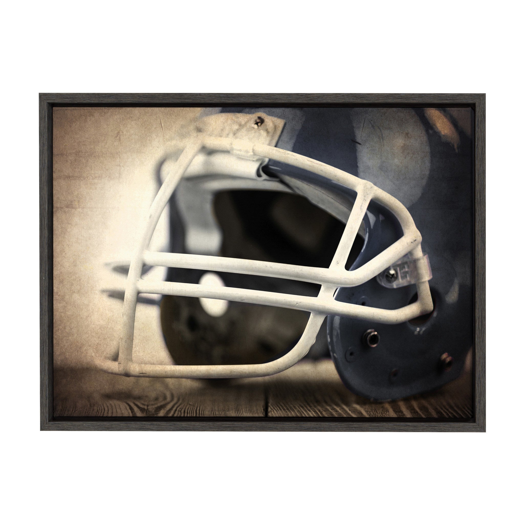 Sylvie Football Helmet Framed Canvas by Shawn St. Peter
