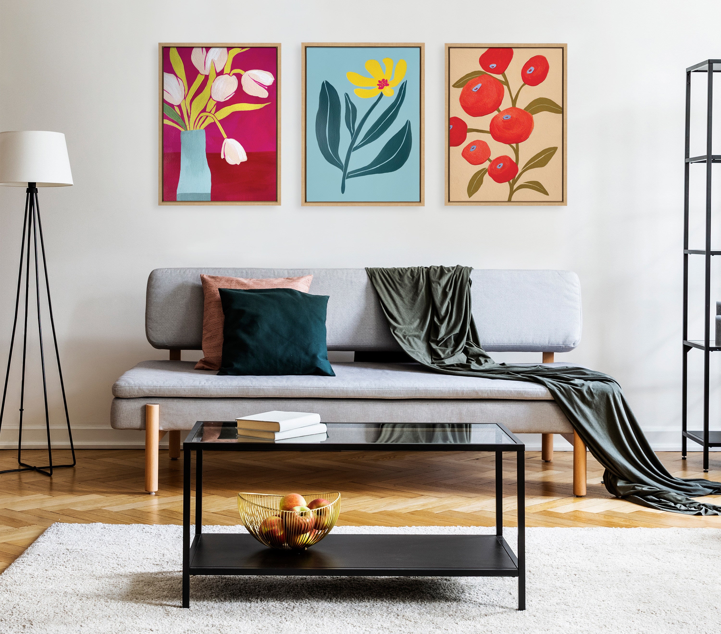 Sylvie Yellow Flower Framed Canvas by Emma Daisy