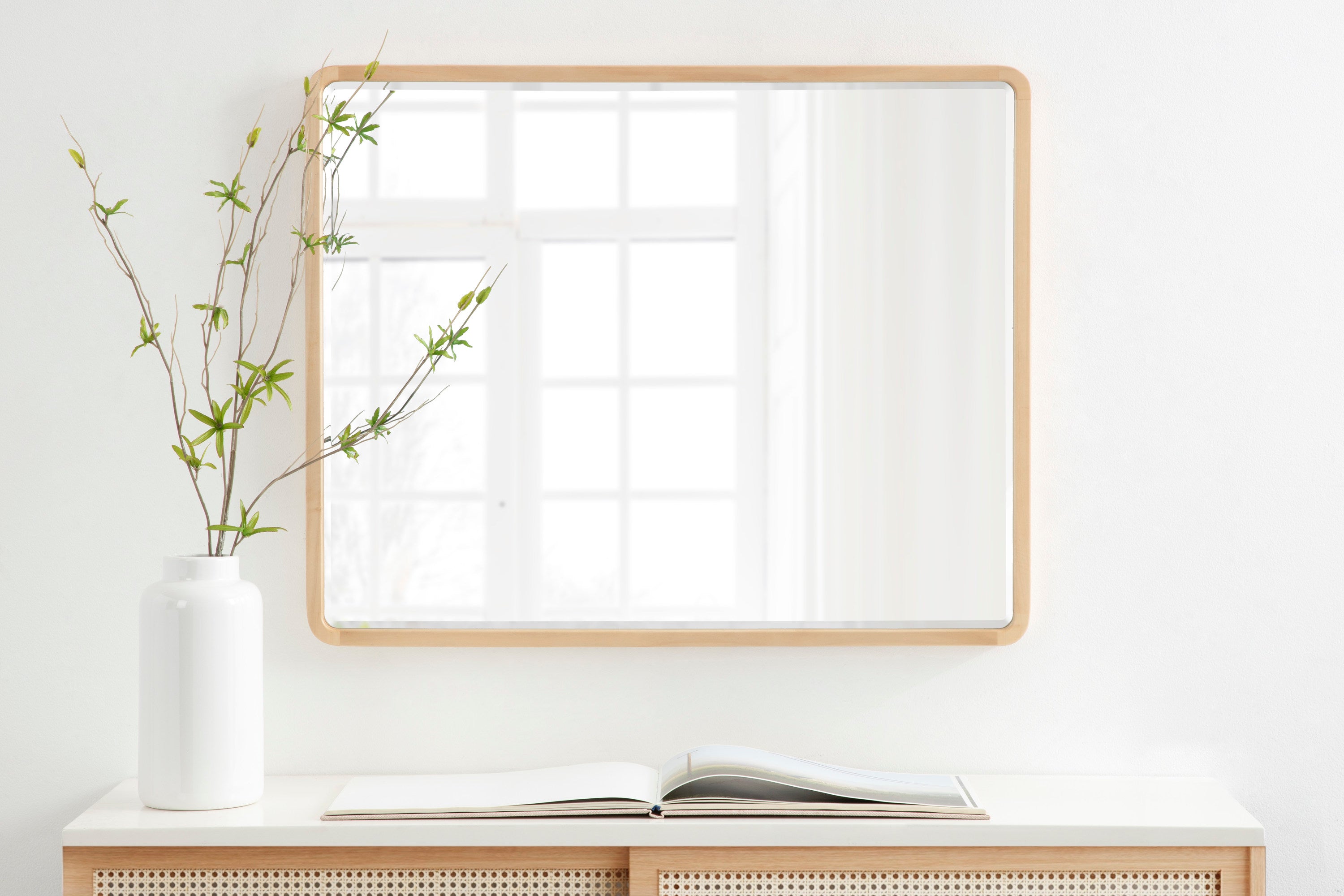 McLean Wood Radius Rectangle Wall Mirror