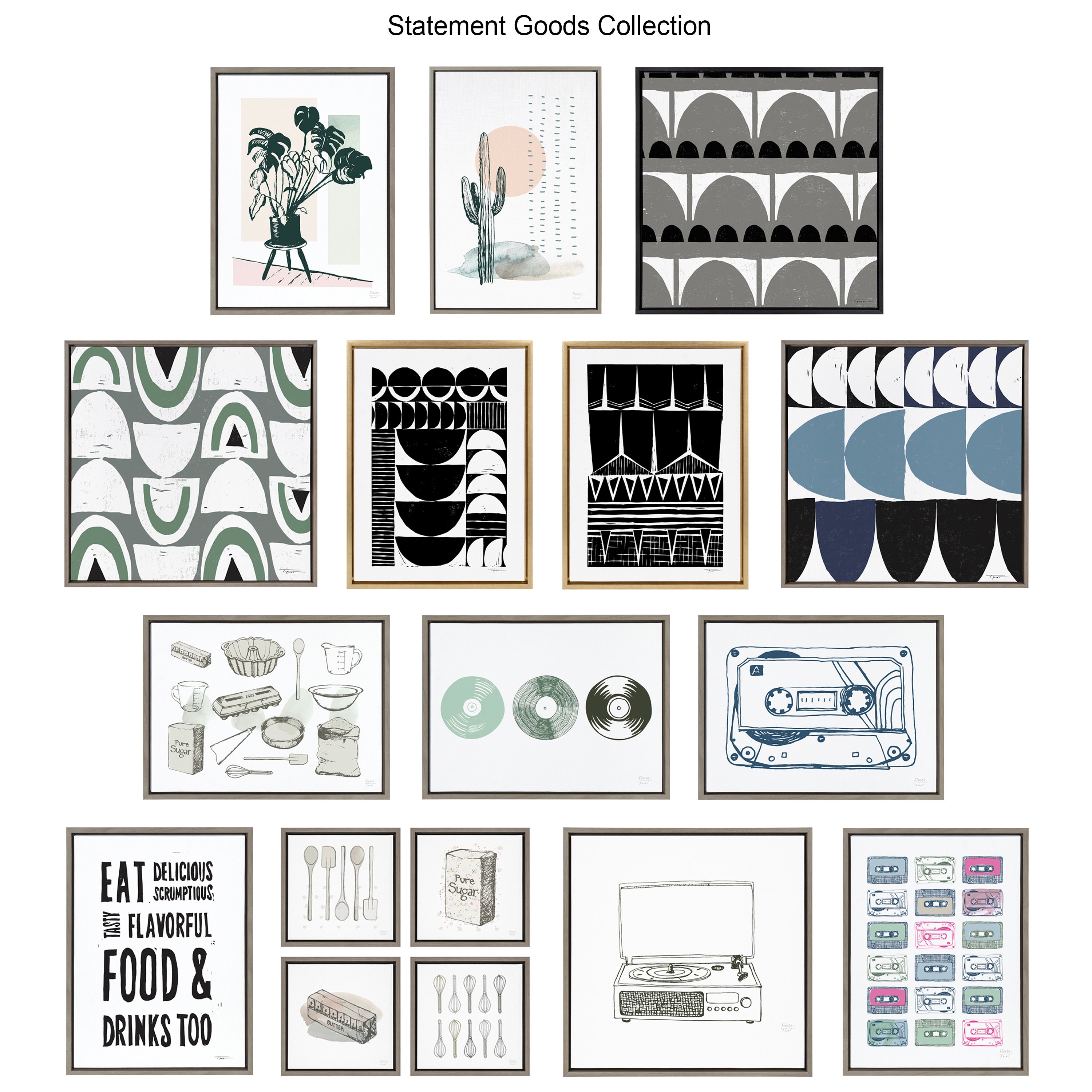 Sylvie Desert Cactus Framed Canvas by Statement Goods