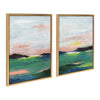 Sylvie Golden Peach Coast l and II Framed Canvas Art Set by Nikita Jariwala