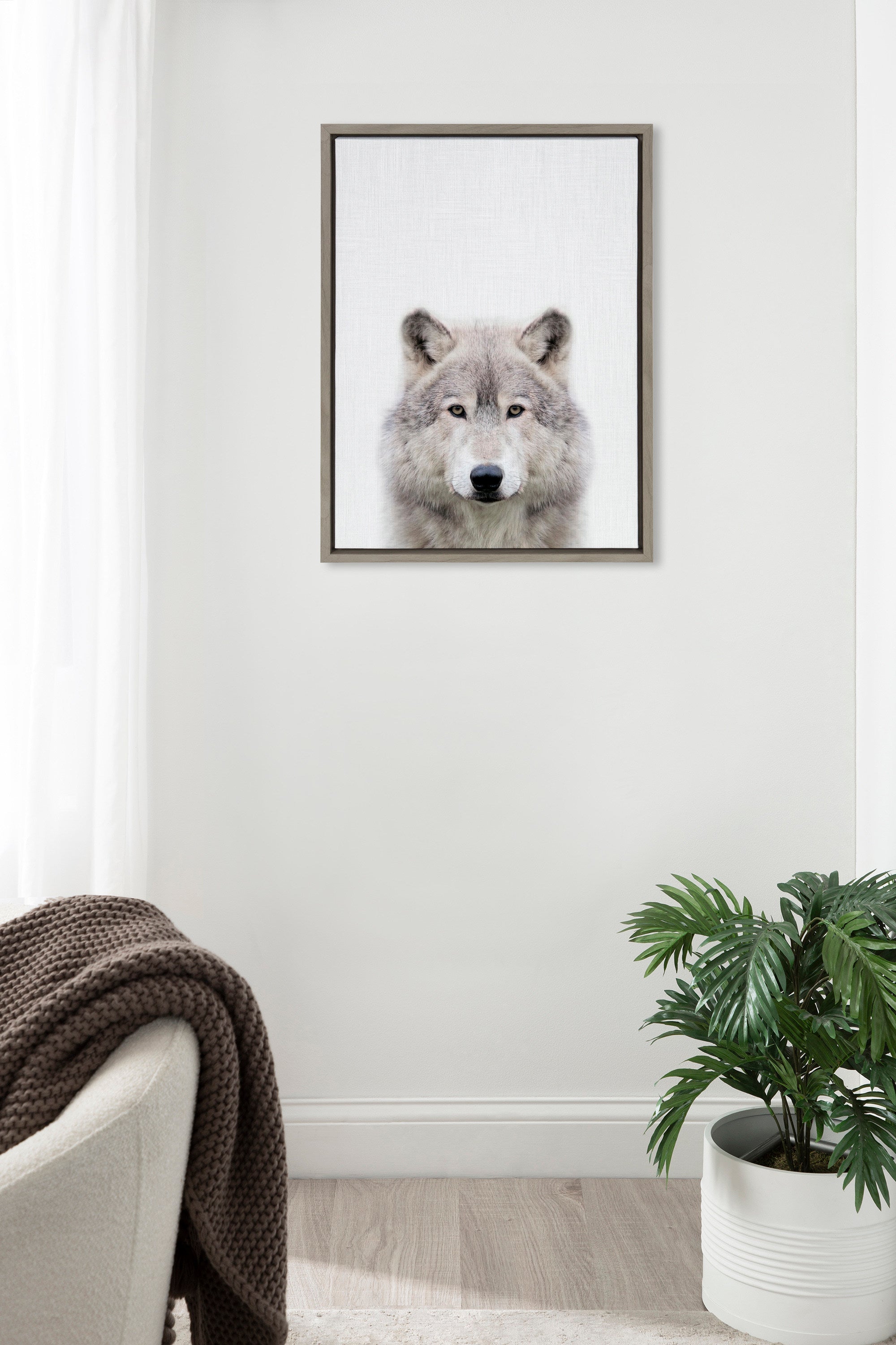 Sylvie Wolf Color Framed Canvas by Simon Te of Tai Prints
