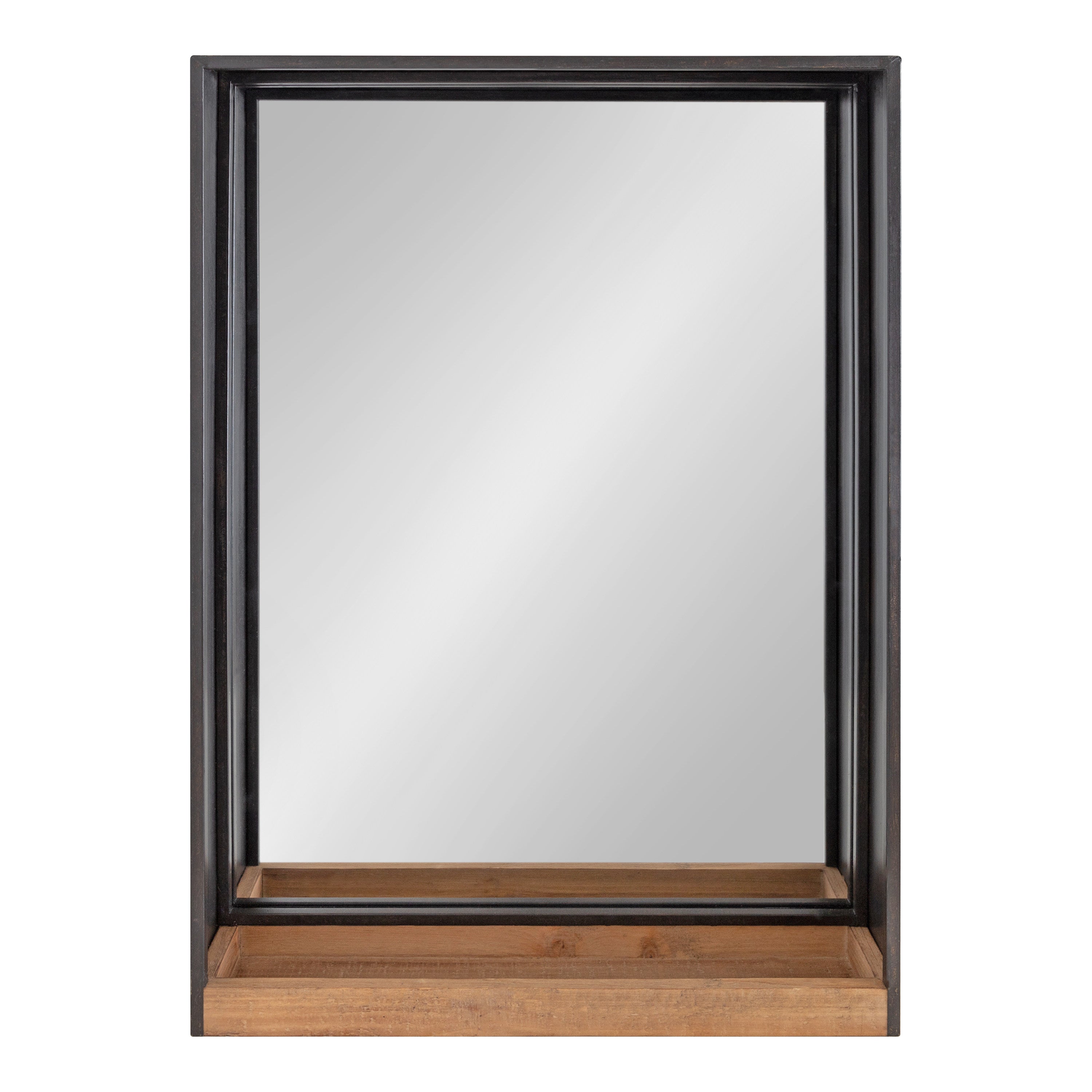 Mehta Wood and Metal Shelf Mirror