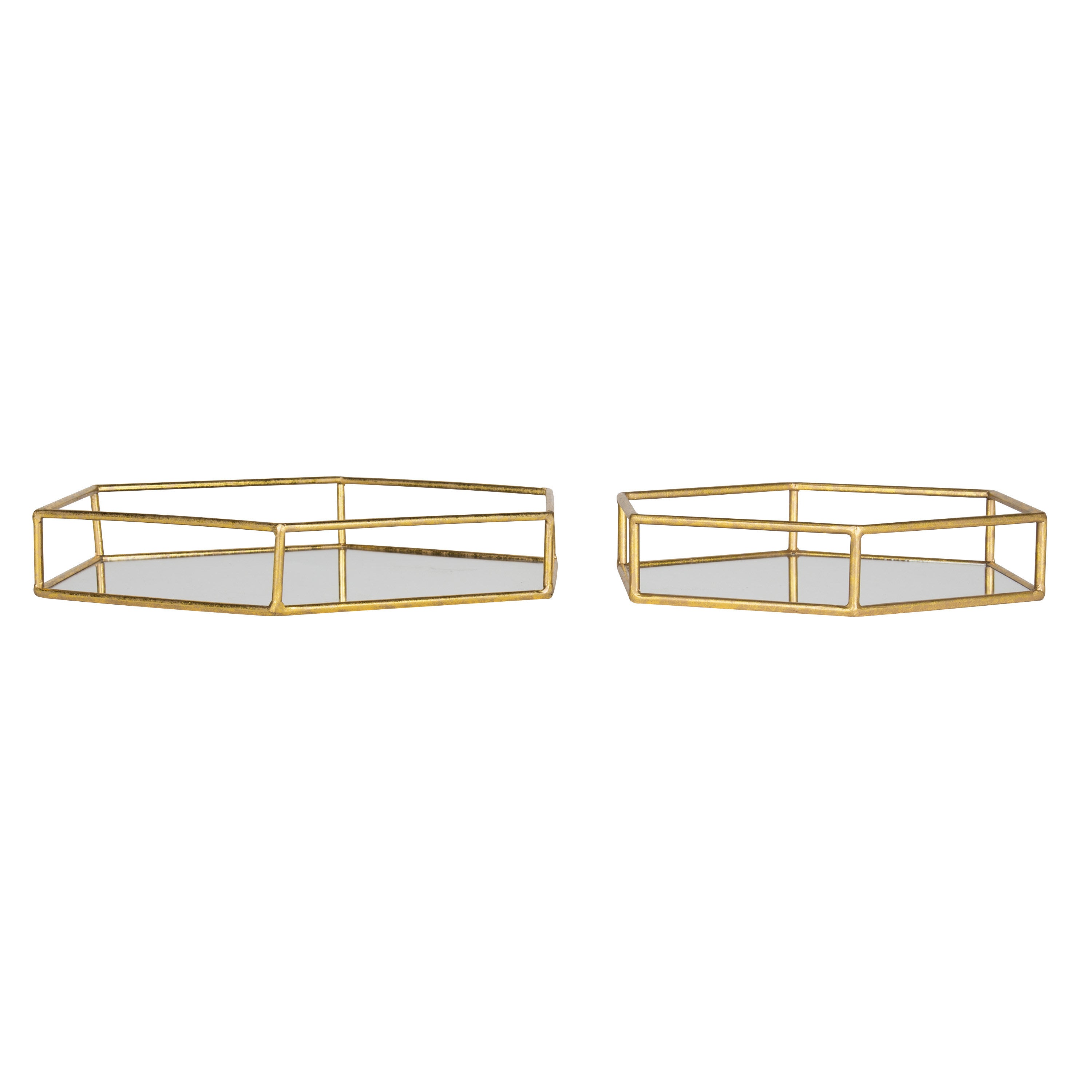 Felicia Nesting Metal Mirrored Decorative Trays