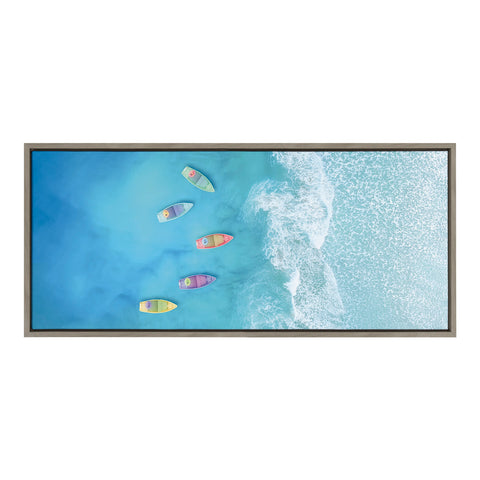 Sylvie Tropical Escape Framed Canvas by The Creative Bunch Studio
