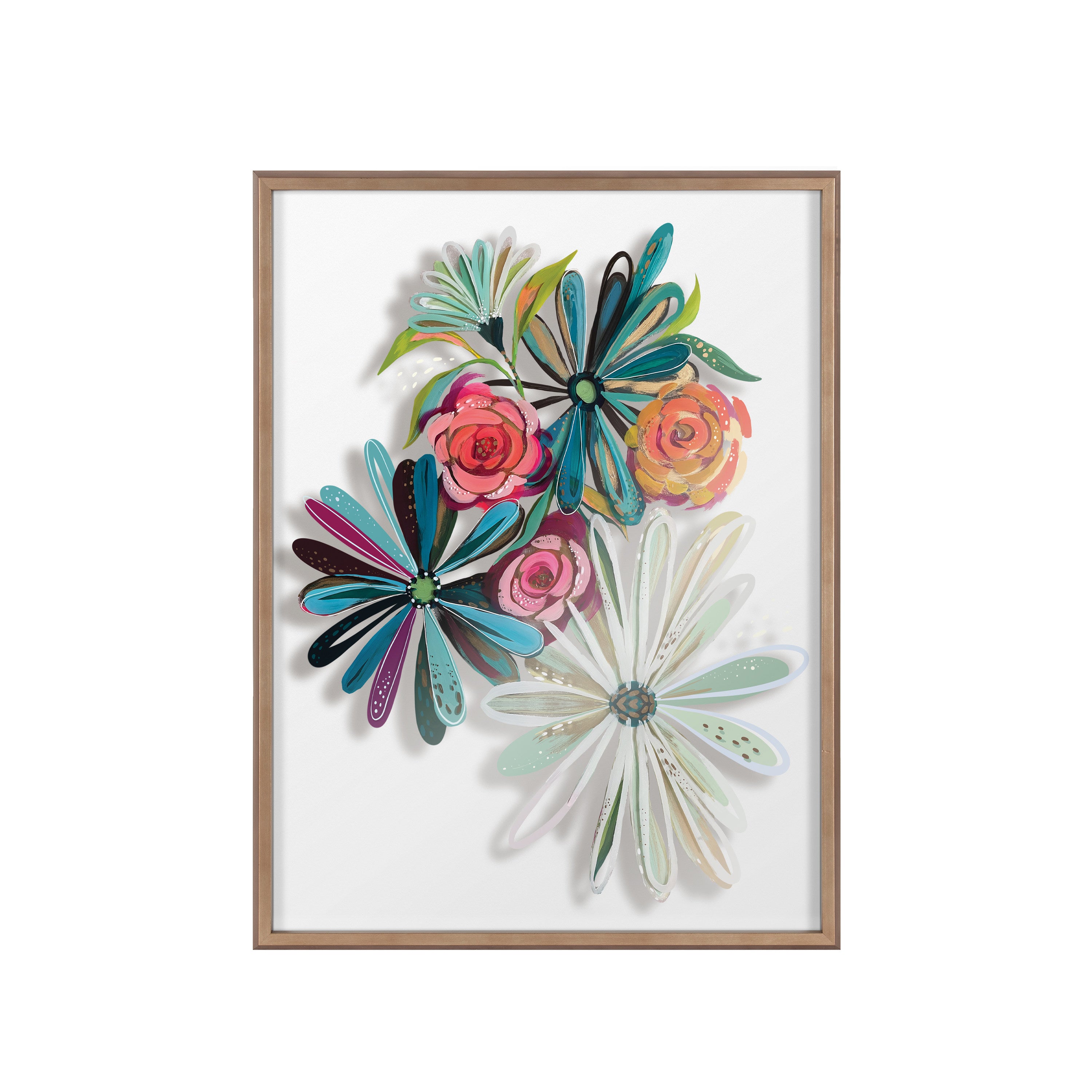 Blake Flowers on Glass 2 Whole Flowers Framed Printed Art by Jessi Raulet of Ettavee