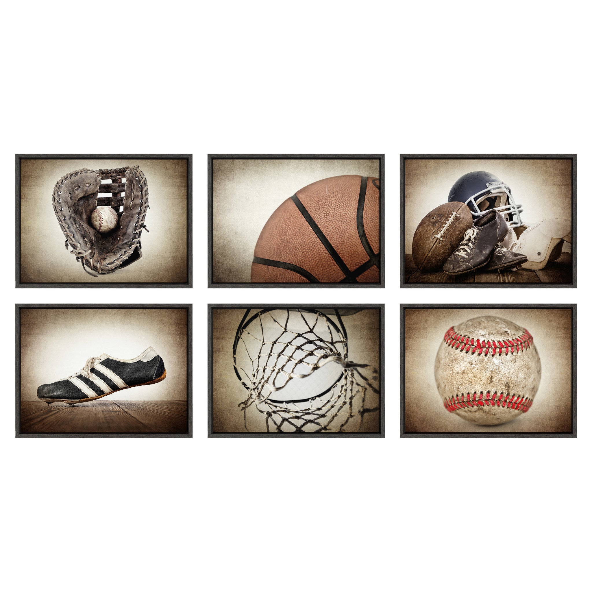 Sylvie Vintage Baseball Glove Framed Canvas By Shawn St. Peter