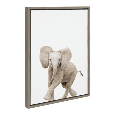 Sylvie Baby Elephant Walk Framed Canvas by Amy Peterson Art Studio