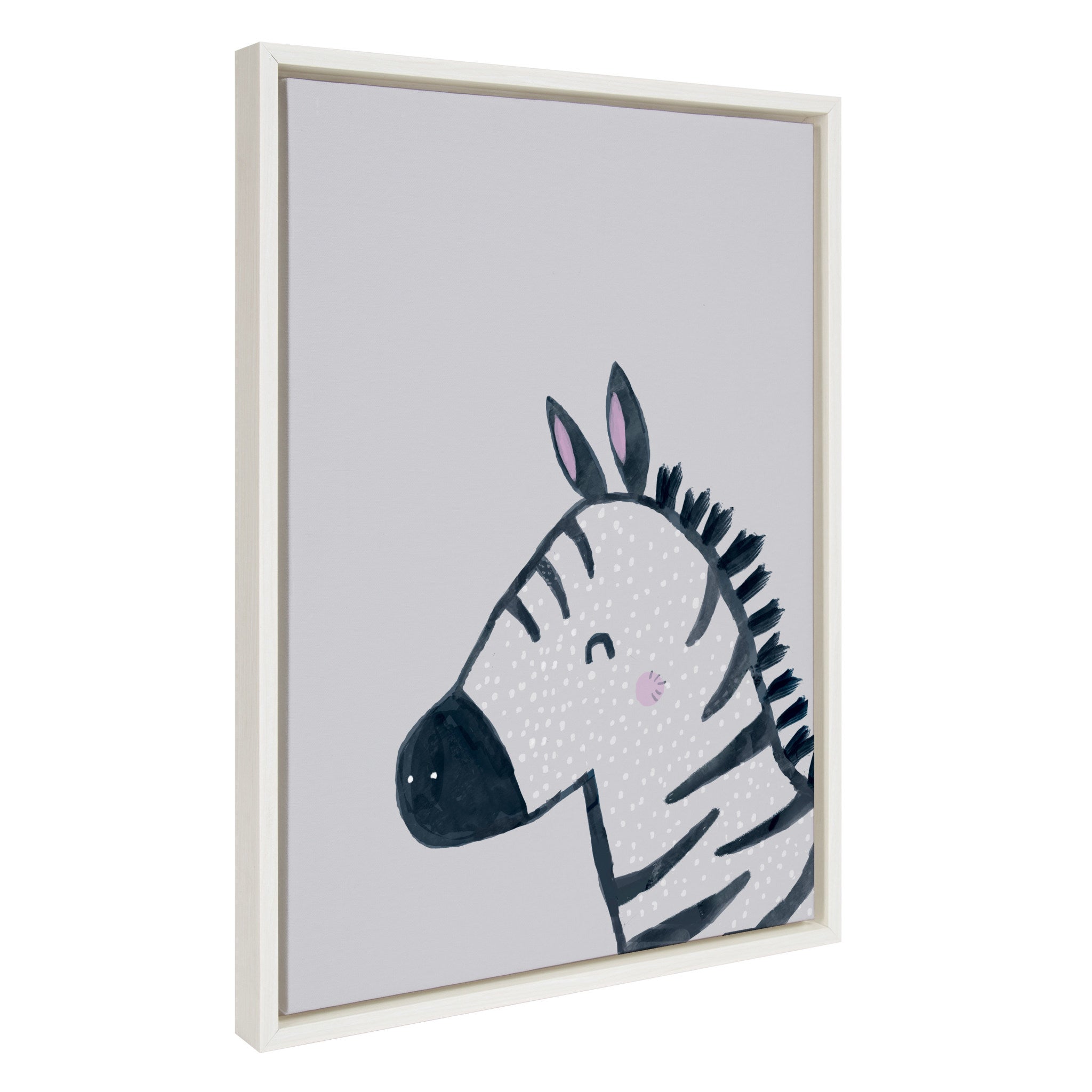 Sylvie Inky Zebra Framed Canvas by Lauradidthis