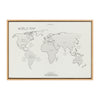 Sylvie World Map Sketch Framed Canvas by Teju Reval of SnazzyHues