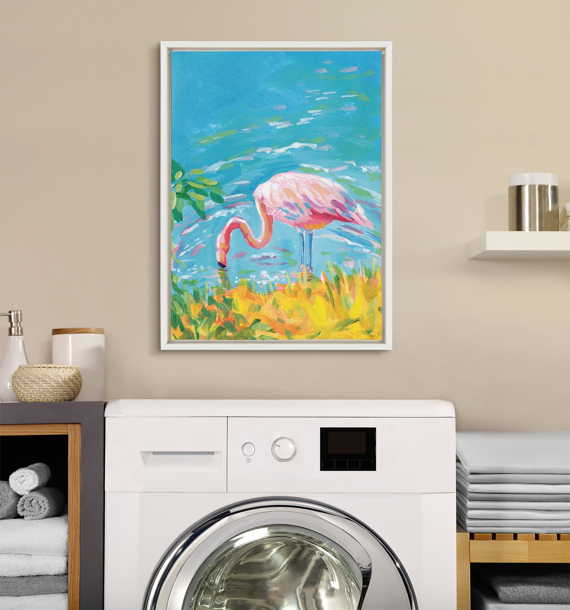 Sylvie Summer Sip Framed Canvas by Rachel Christopoulos