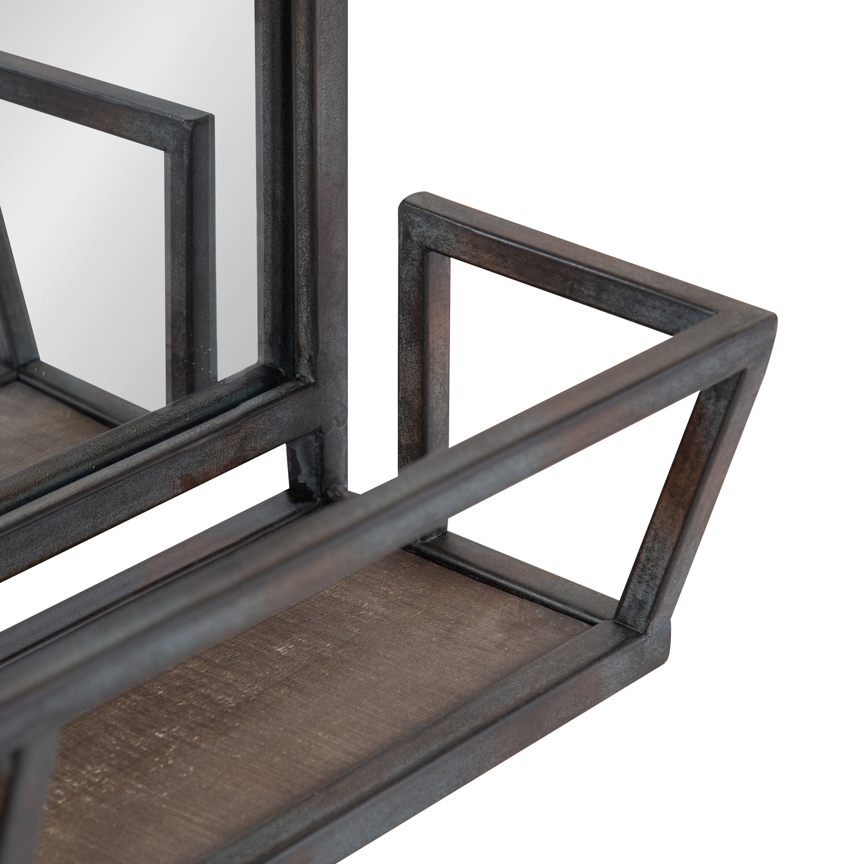 Jackson Metal Framed Mirror with Shelf