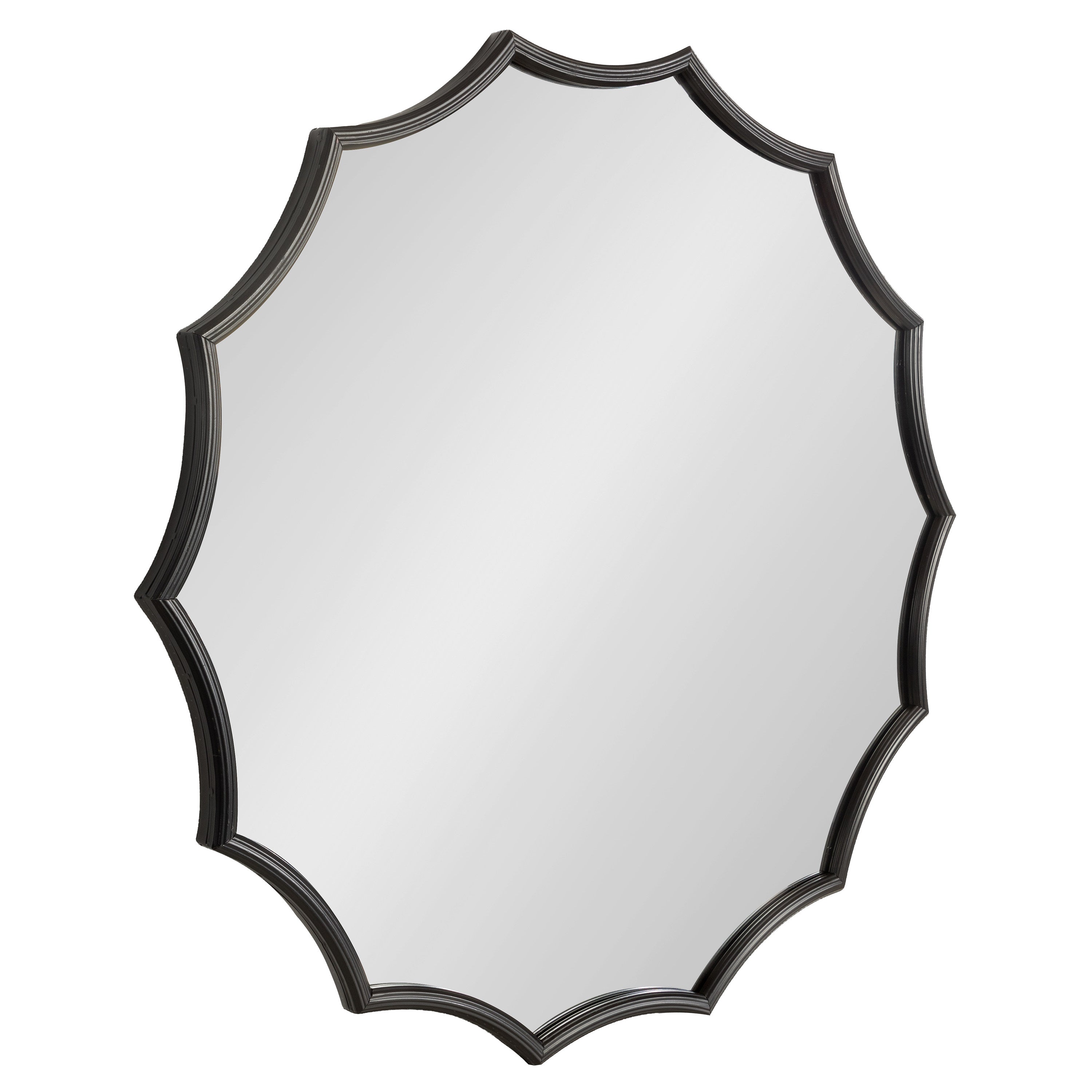 Lalina Scalloped Round Framed Accent Mirror