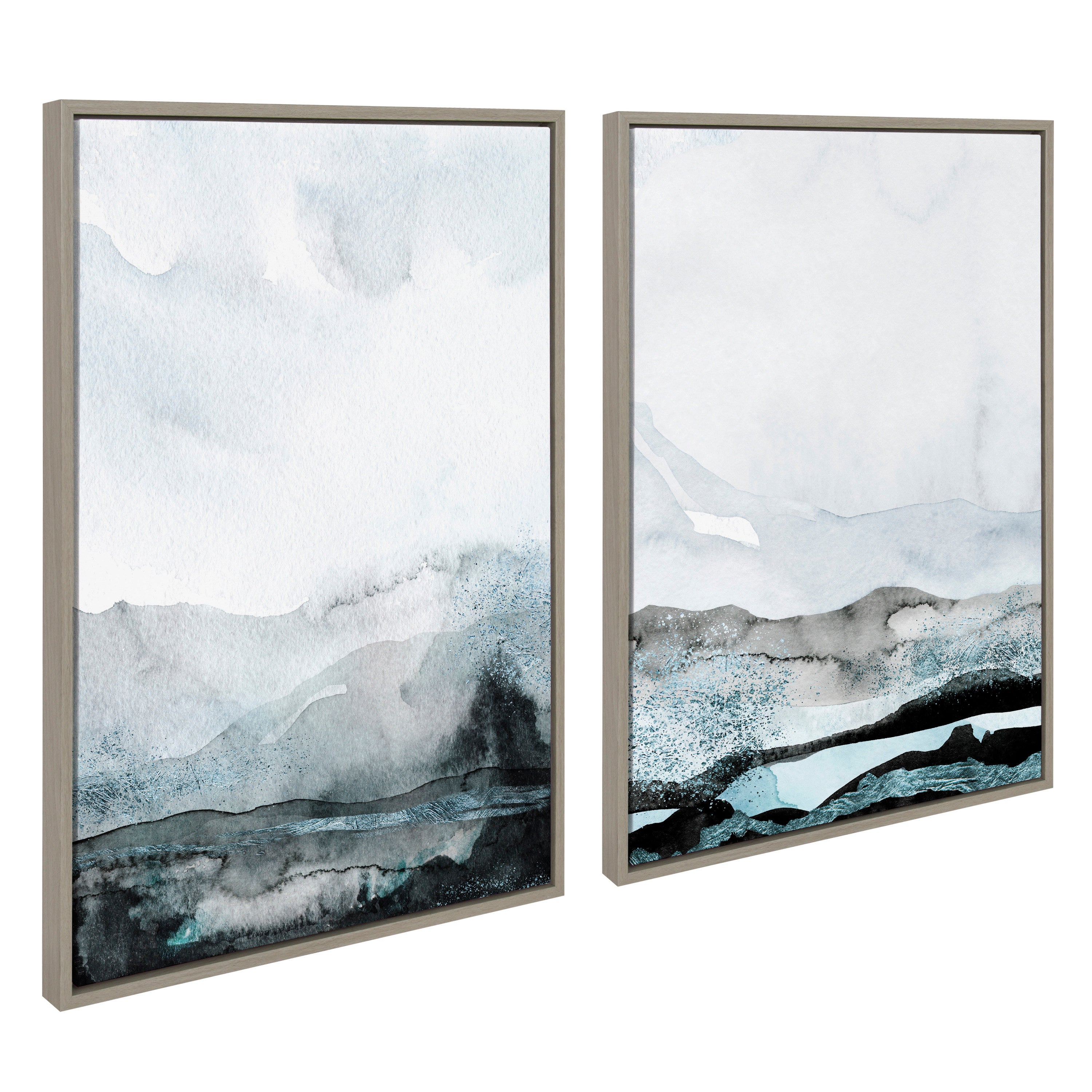 Sylvie Blue Layers Framed Canvas by Maja Mitrovic of Makes My Day Happy