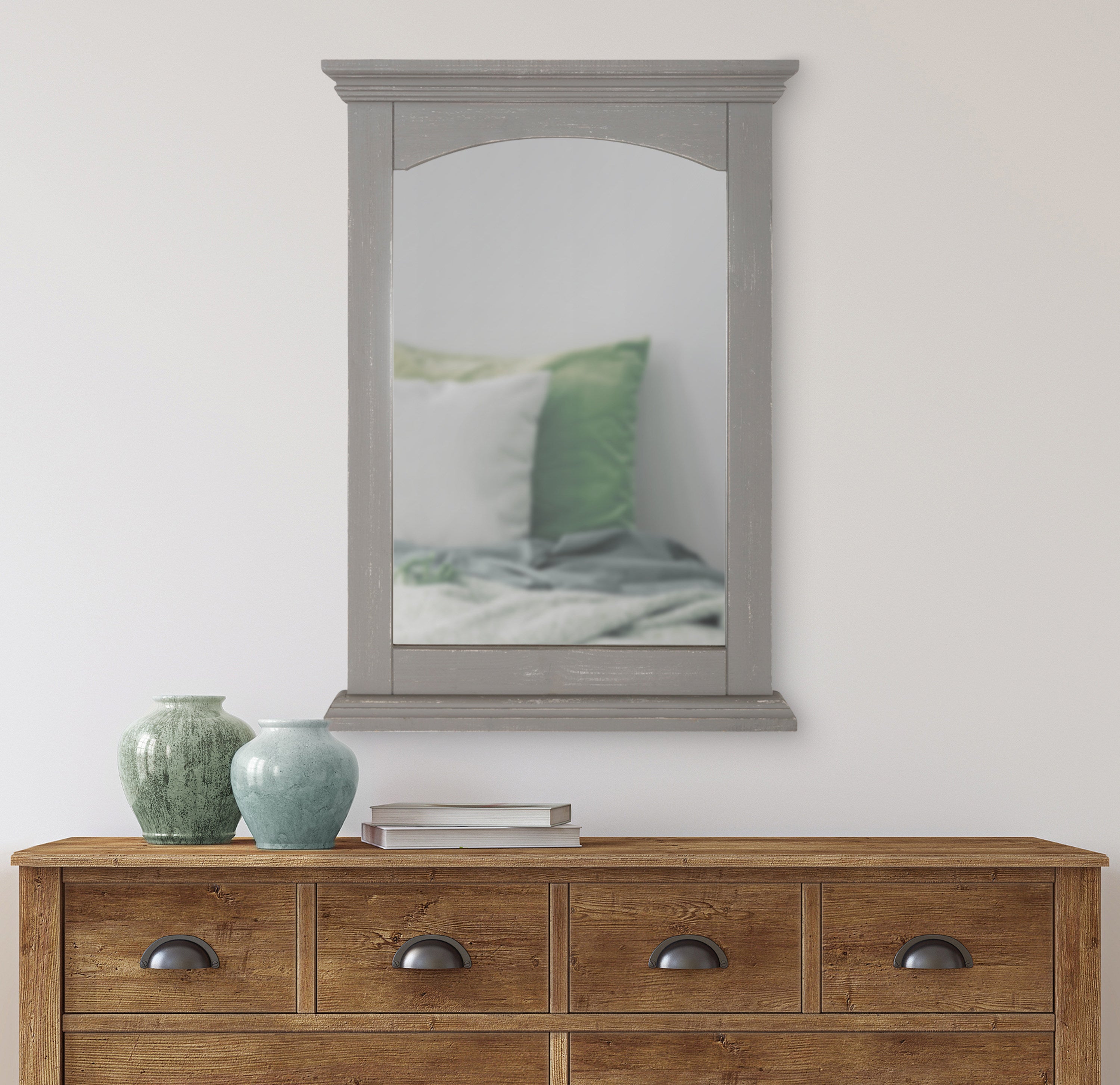 Helcomb Wood Framed Wall Mirror