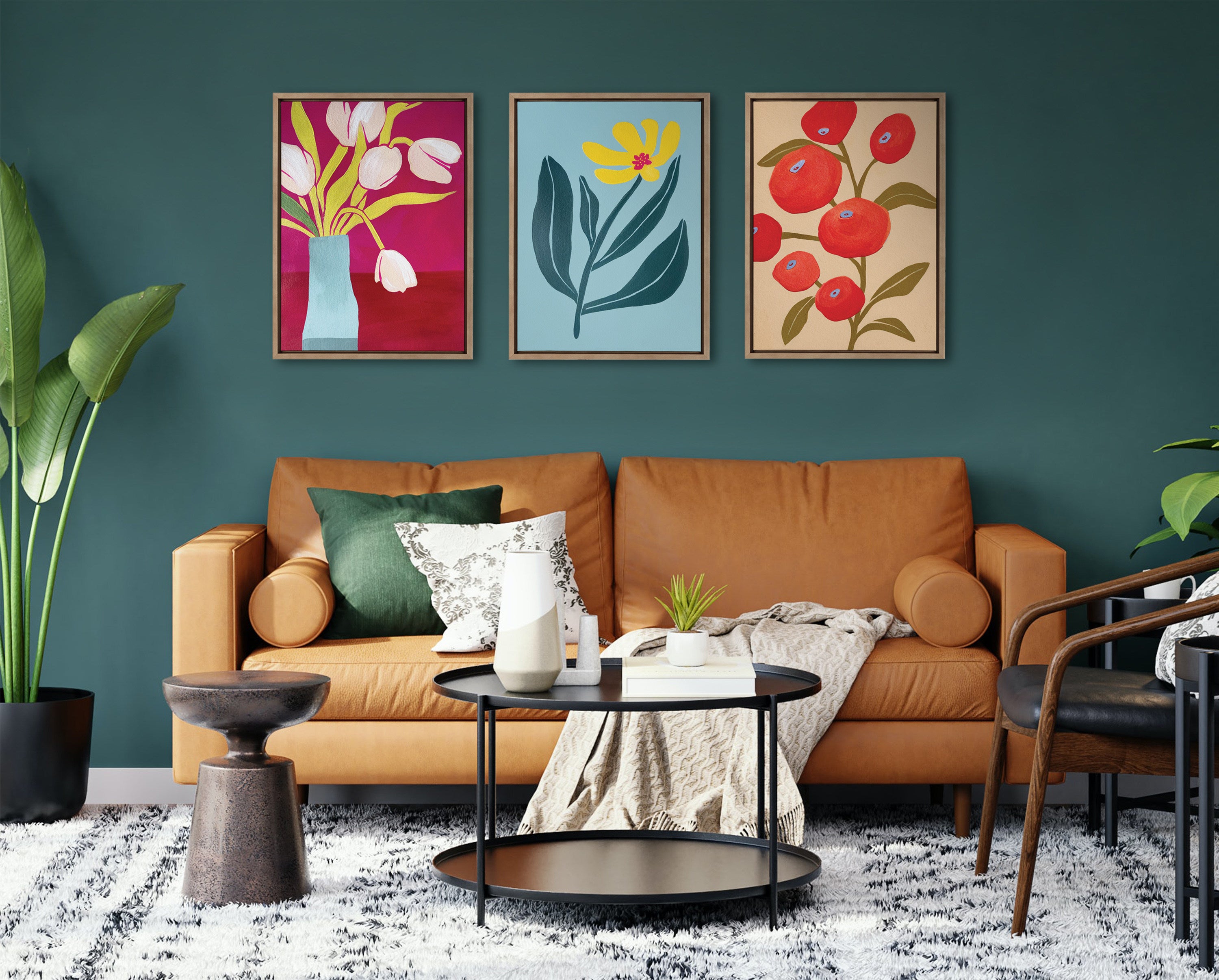 Sylvie Yellow Flower Framed Canvas by Emma Daisy