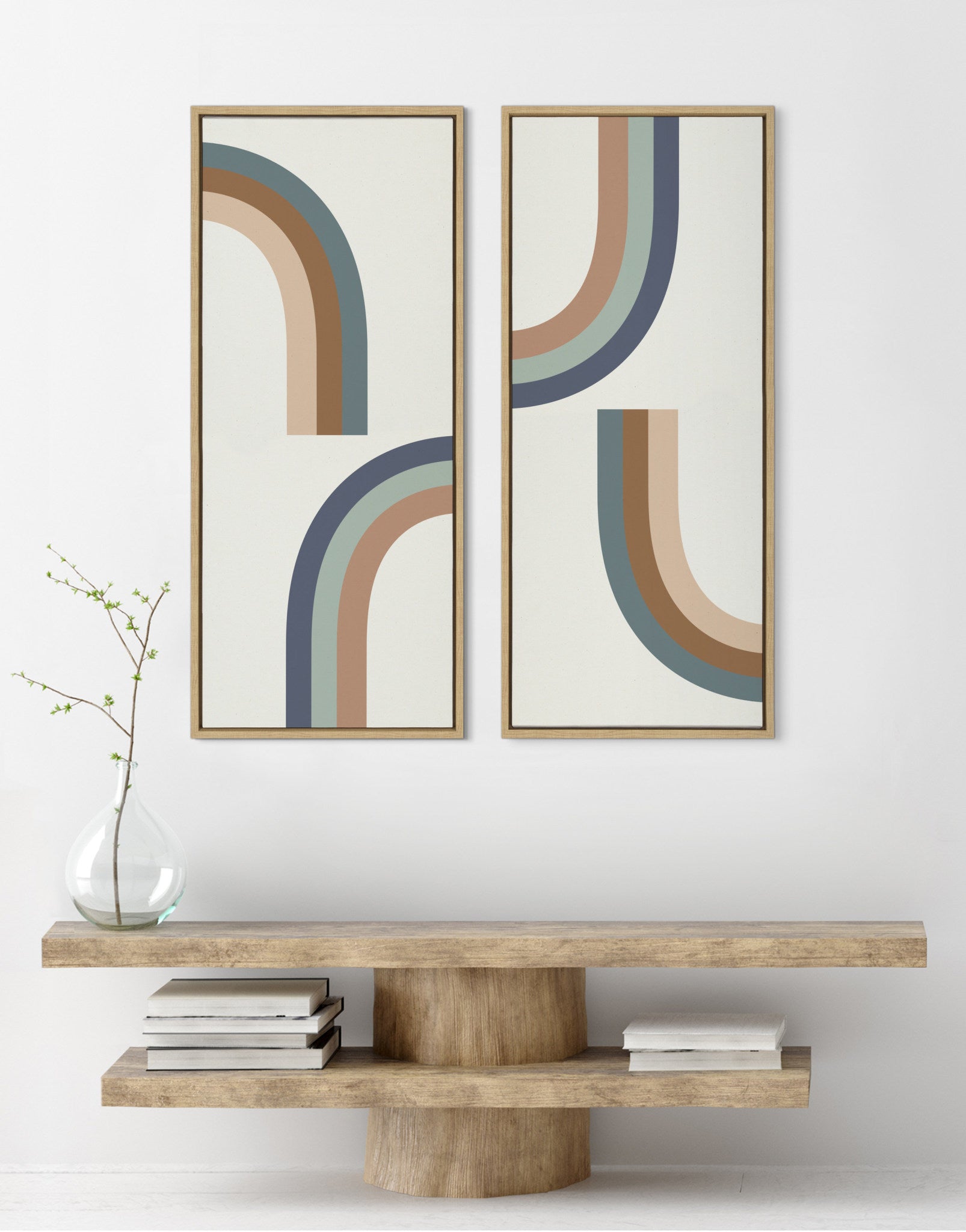 Sylvie Cheerful Rainbows Framed Canvas by The Creative Bunch Studio